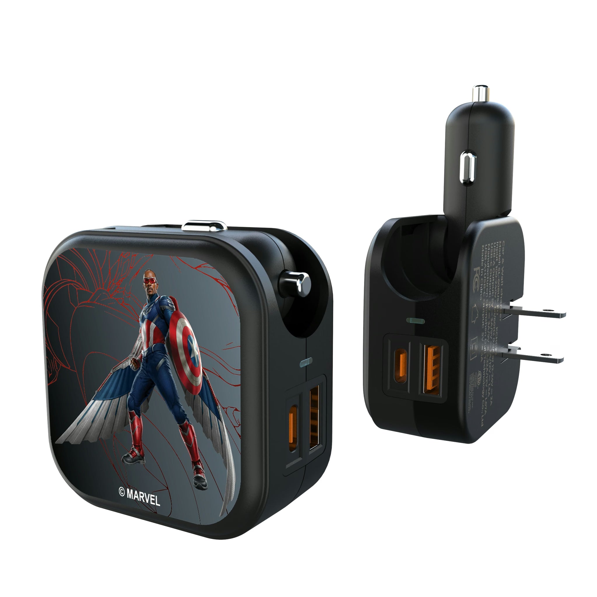 Marvel Avengers Sam Wilson Captain America MechLine 2 in 1 USB A/C Charger