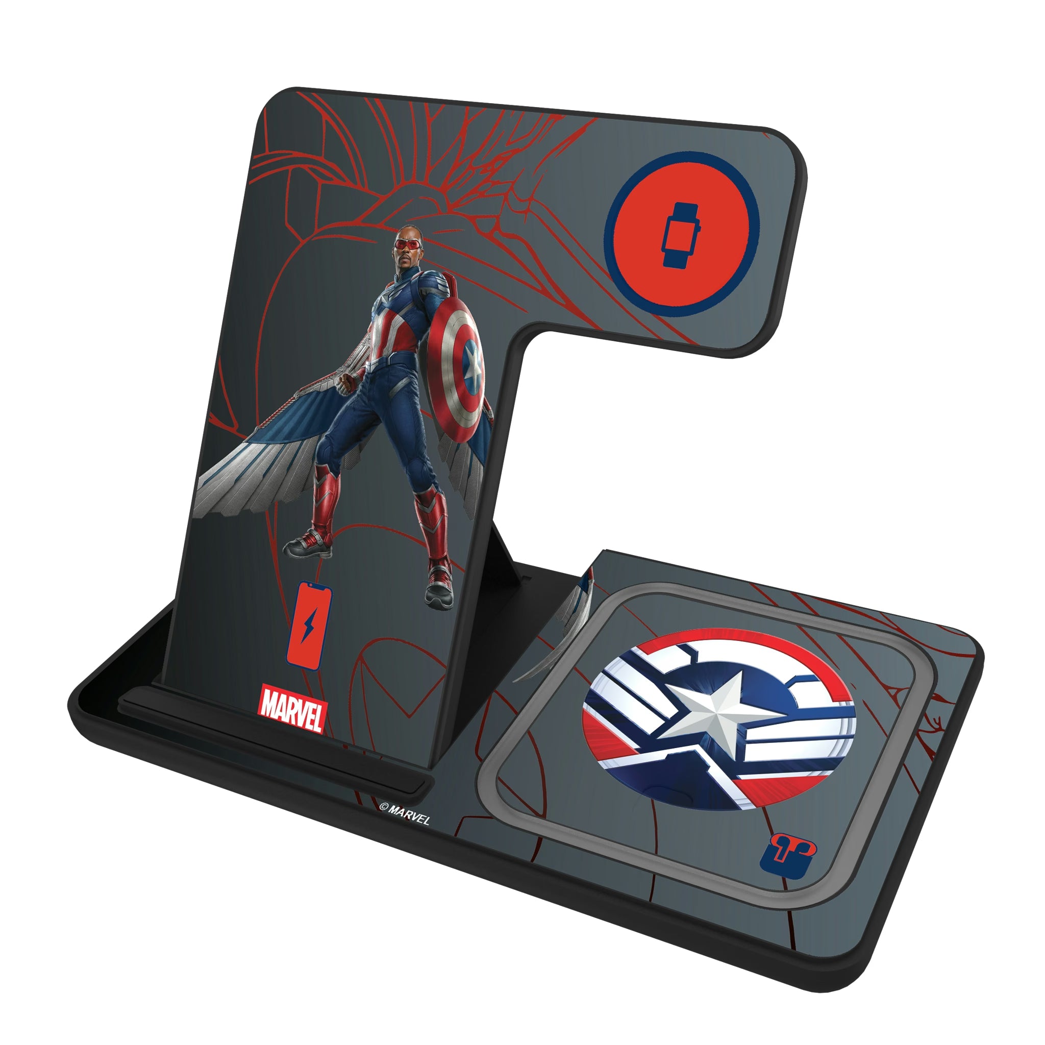Marvel Avengers Sam Wilson Captain America MechLine 3 in 1 Charging Station