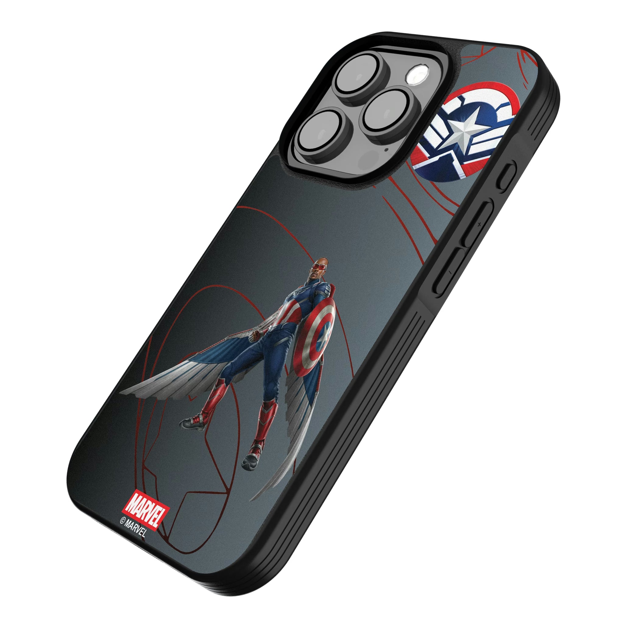 Marvel Avengers Sam Wilson Captain America MechLine iPhone Bump Phone Case for Apple iPhone - Isometric View