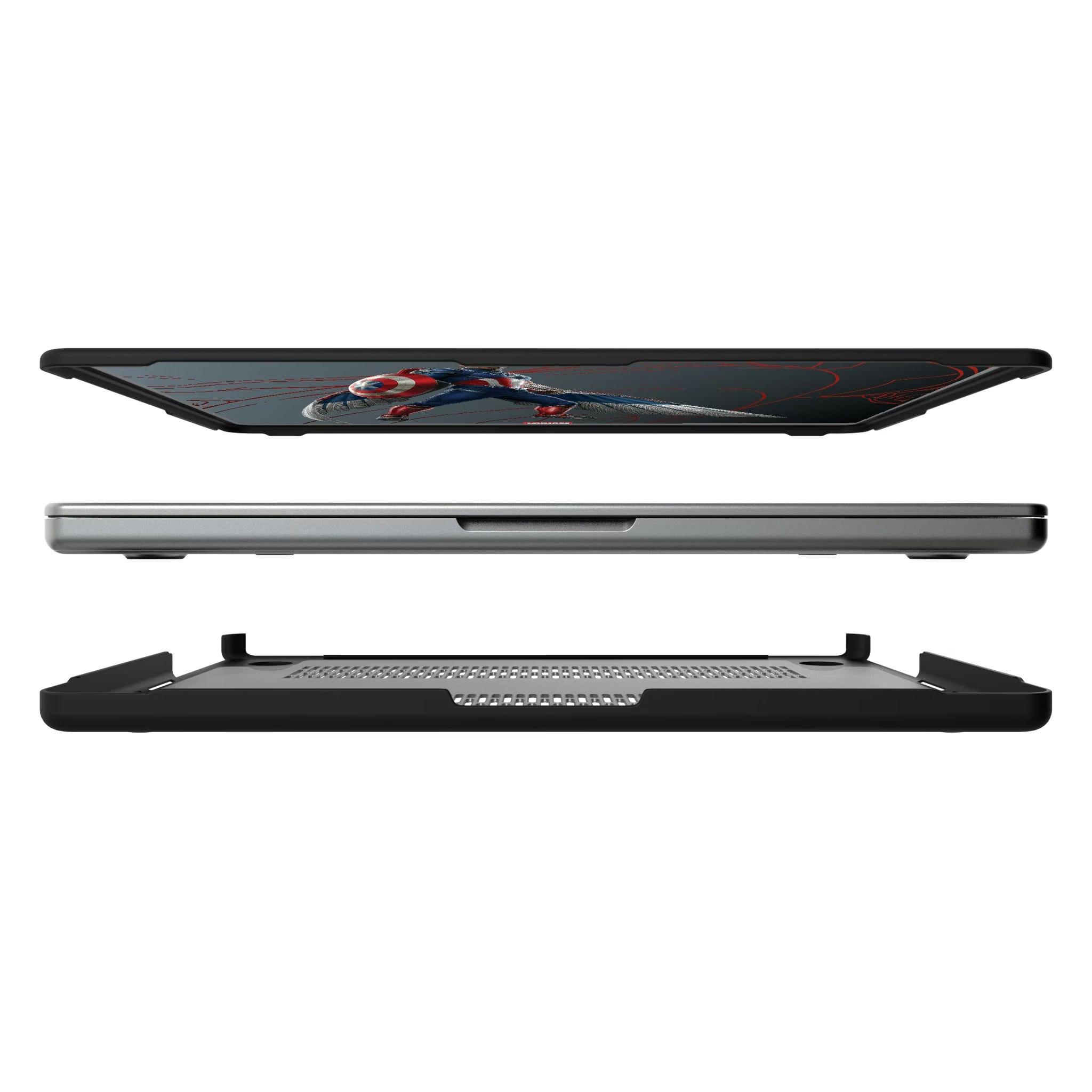 Marvel Avengers Sam Wilson Captain America MechLine MacBook Laptop Case for Apple MacBook#Device_MacBook Pro (14-inch, 2021) / MacBook Pro (14-inch, 2023) / MacBook Pro (14-inch, 2024)