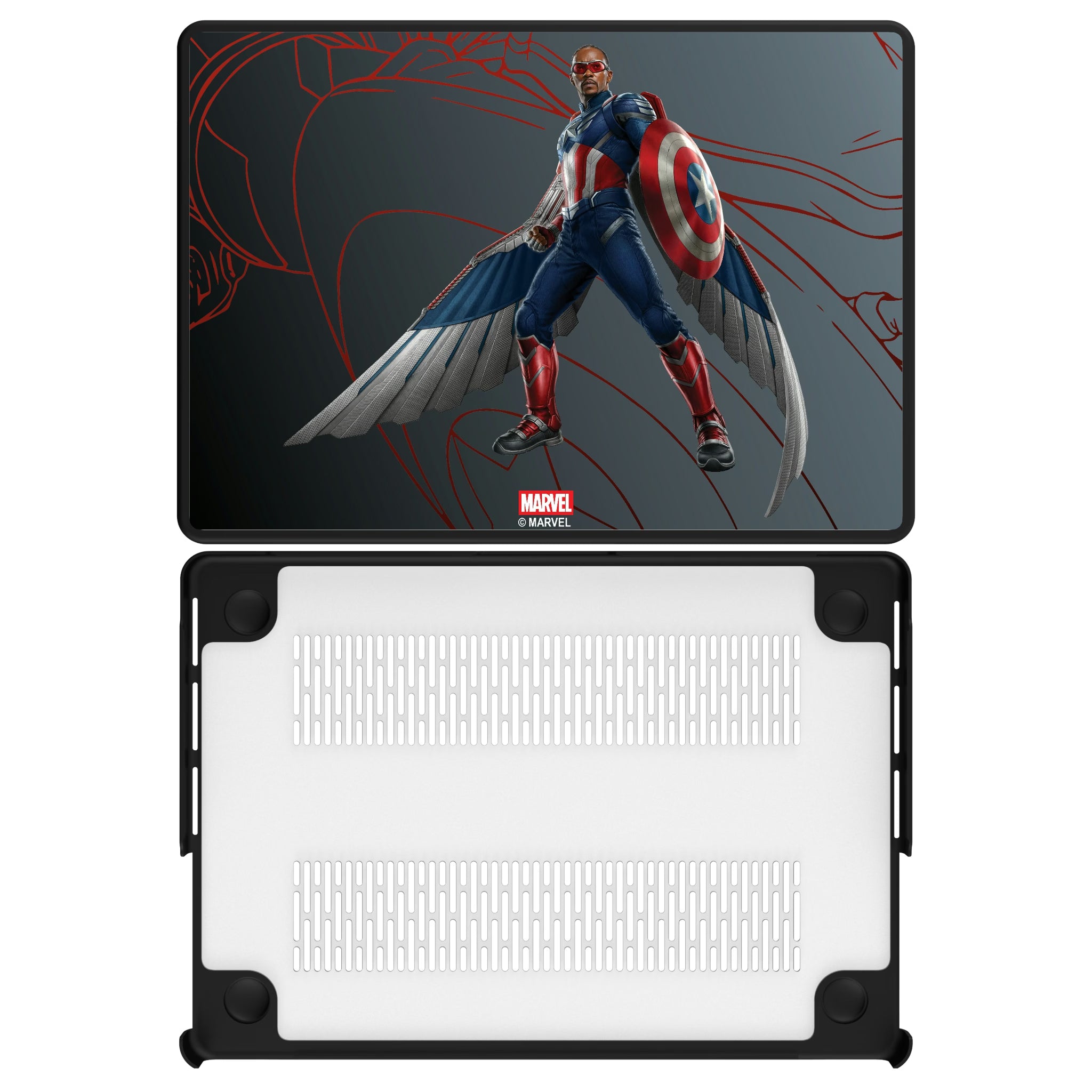 Marvel Avengers Sam Wilson Captain America MechLine MacBook Laptop Case for Apple MacBook#Device_MacBook Pro (14-inch, 2021) / MacBook Pro (14-inch, 2023) / MacBook Pro (14-inch, 2024)