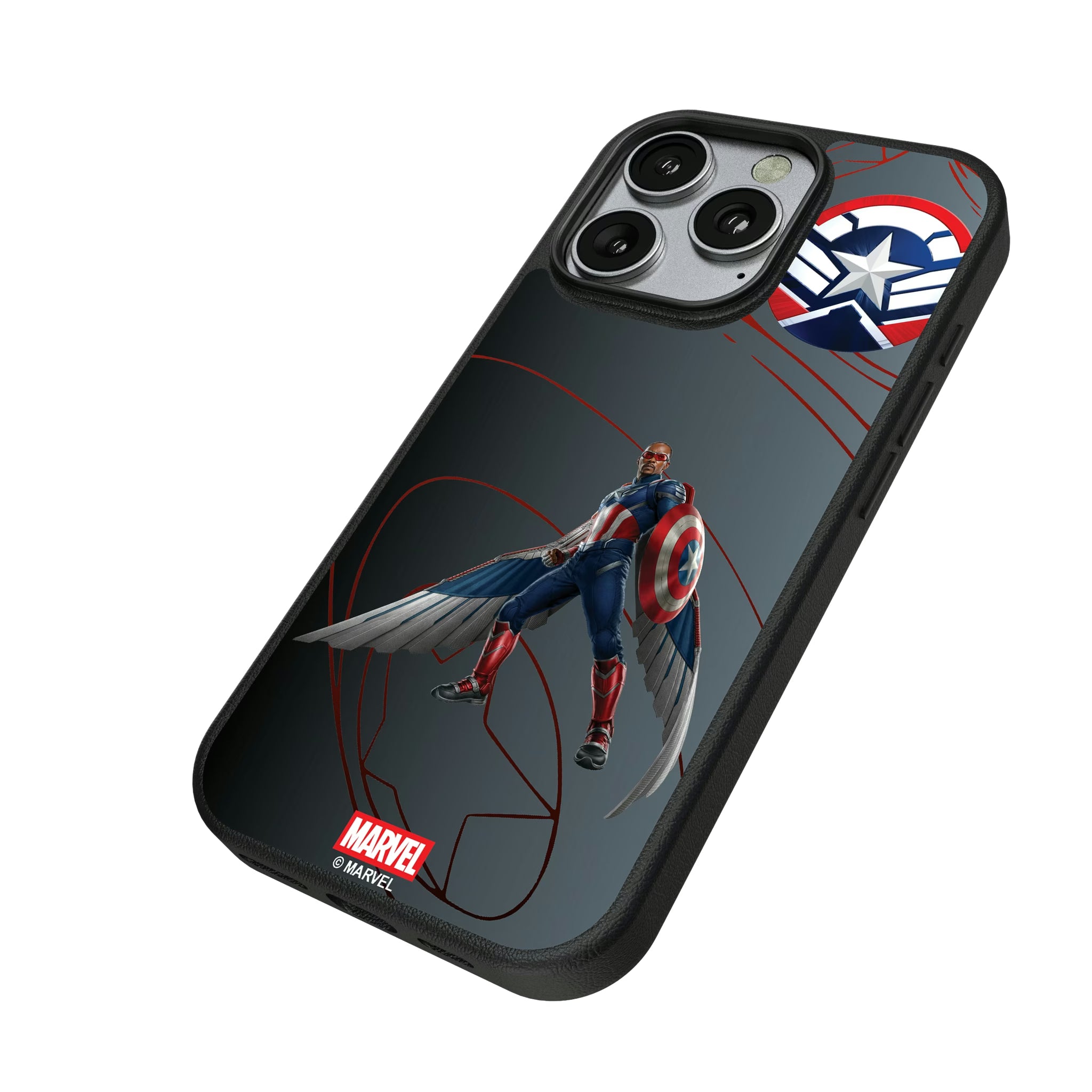 Marvel Avengers Sam Wilson Captain America MechLine iPhone MagSafe Compatible Phone Case for Apple iPhone - Isometric View