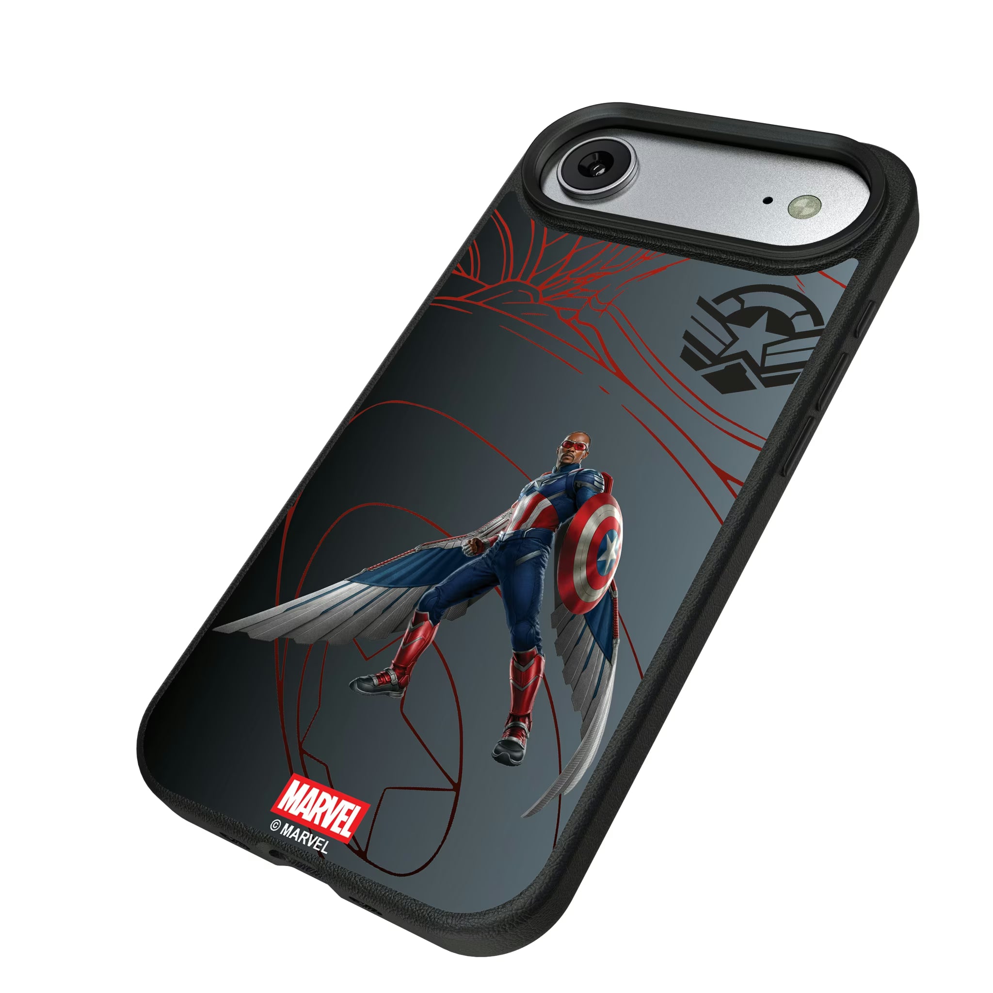 Marvel Avengers Sam Wilson Captain America MechLine iPhone MagSafe Compatible Phone Case for Apple iPhone - Isometric View#Device_iPhone Air