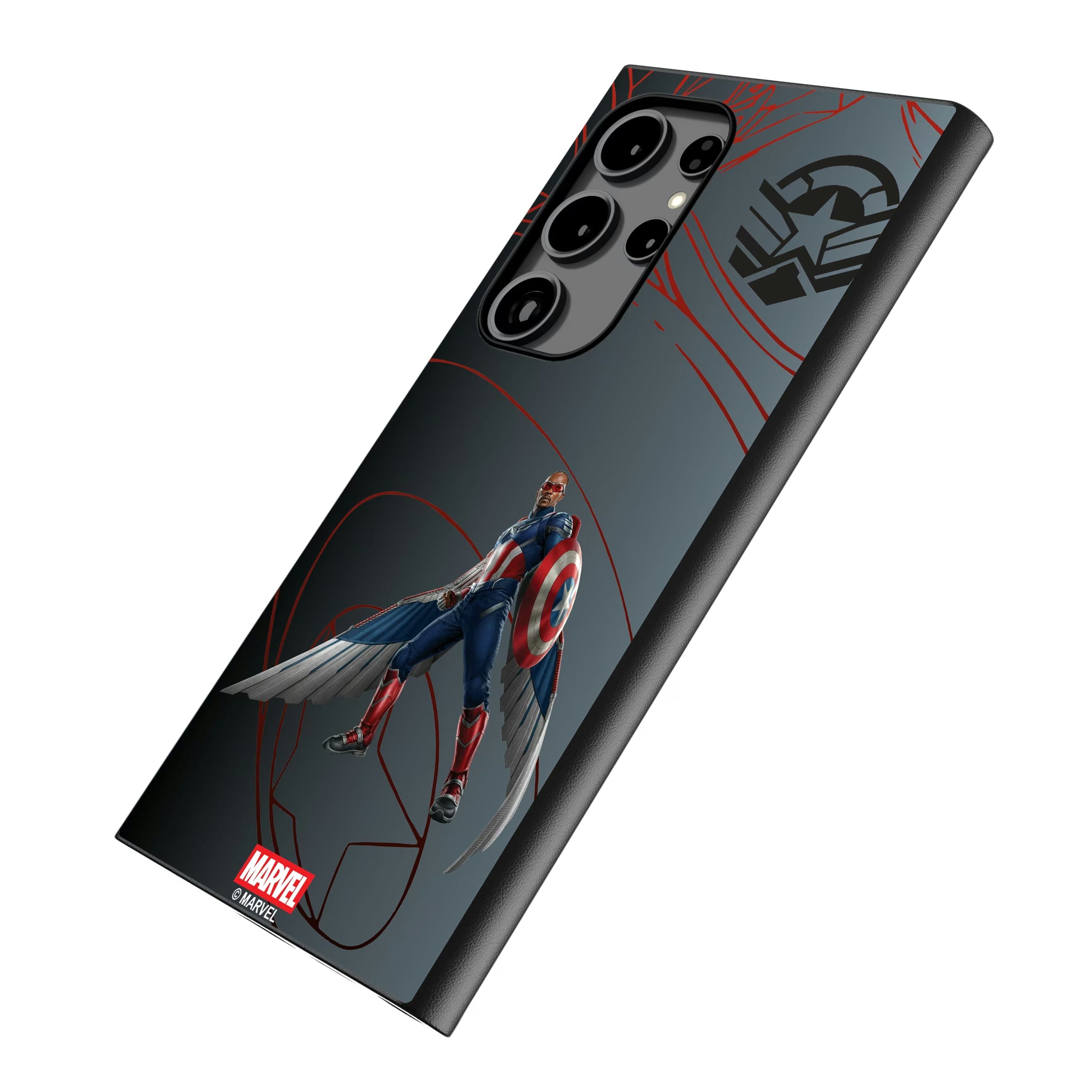 Marvel Avengers Sam Wilson Captain America MechLine Galaxy MagSafe Compatible Phone Case for Samsung Galaxy - Isometric View
