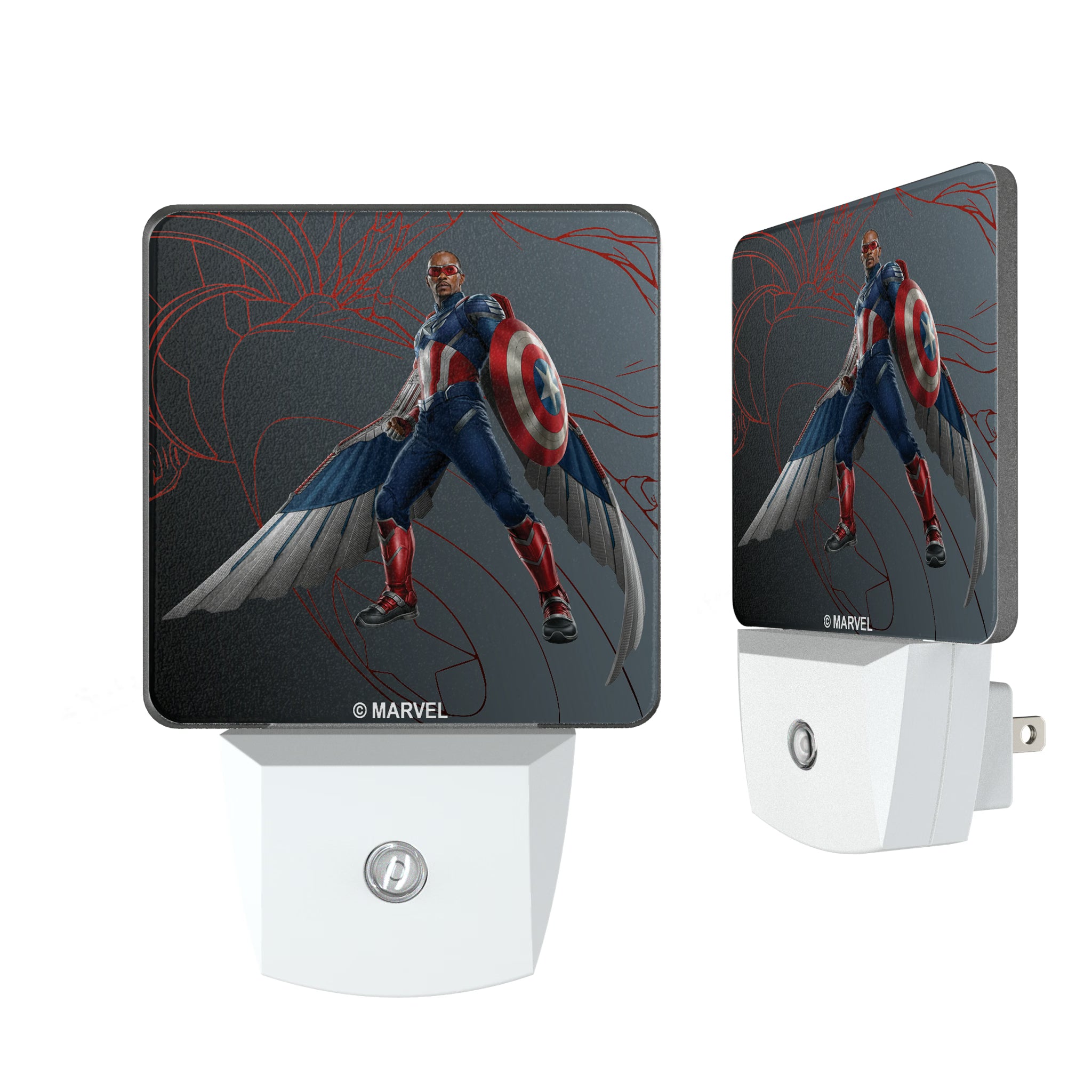 Marvel Avengers Sam Wilson Captain America MechLine Night Light 2-Pack