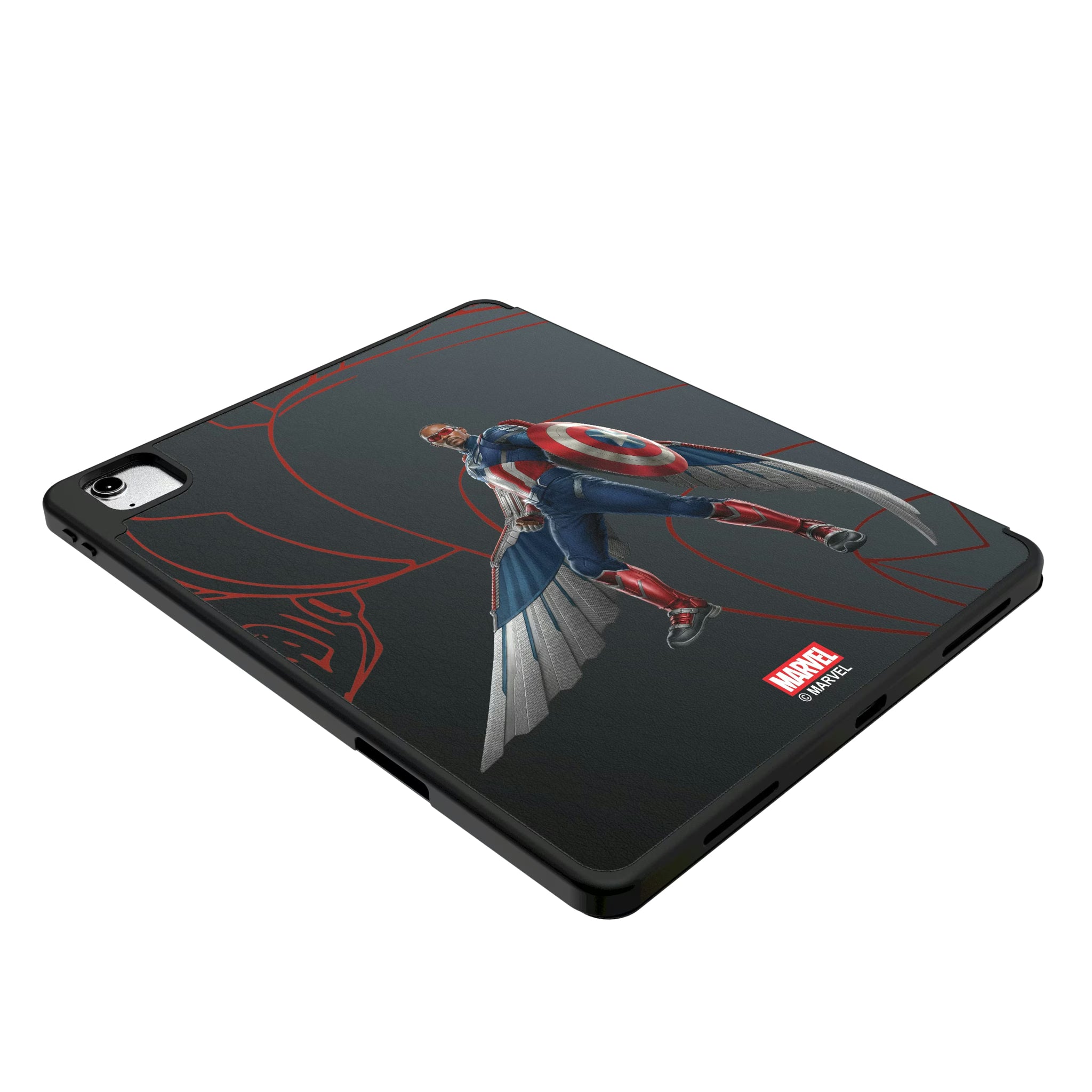 Marvel Avengers Sam Wilson Captain America MechLine iPad Tablet Case for Apple iPad - Isometric View