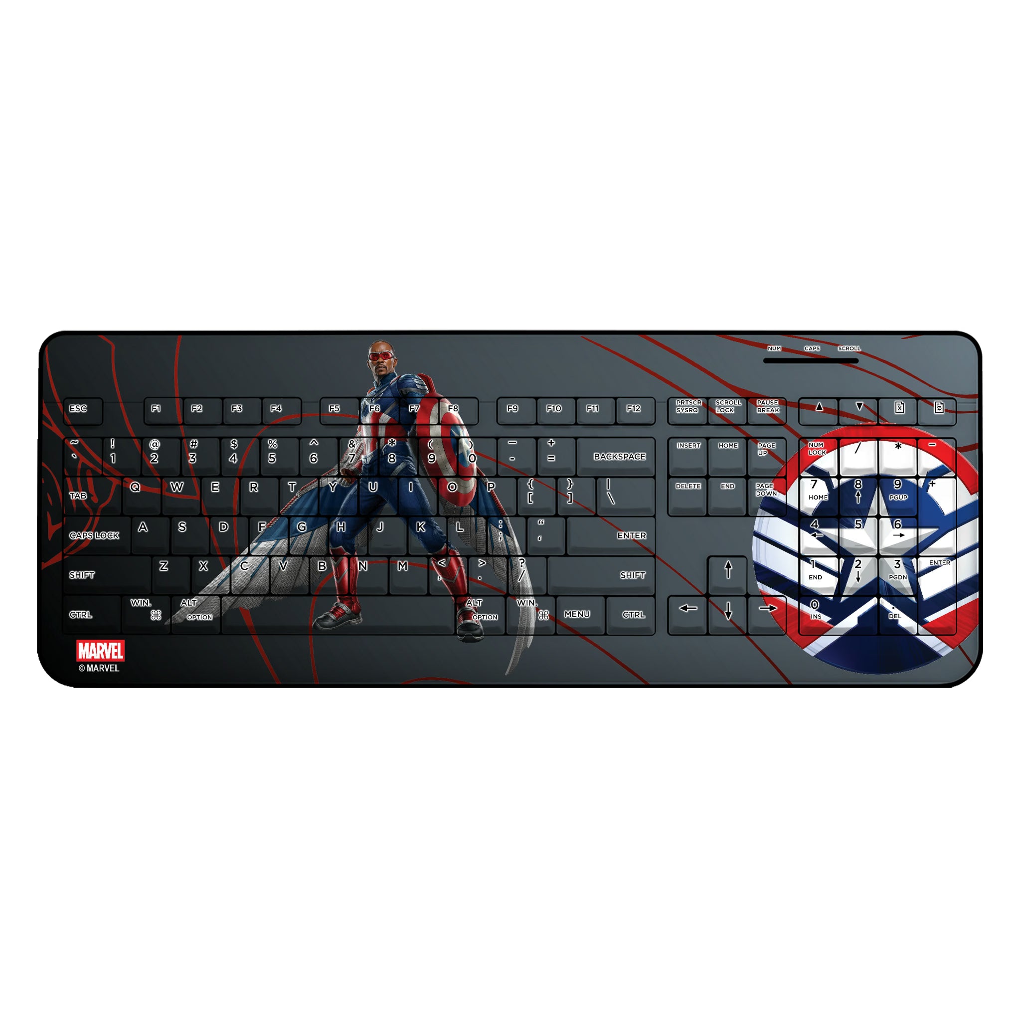 Marvel Avengers Sam Wilson Captain America MechLine Wireless USB Keyboard