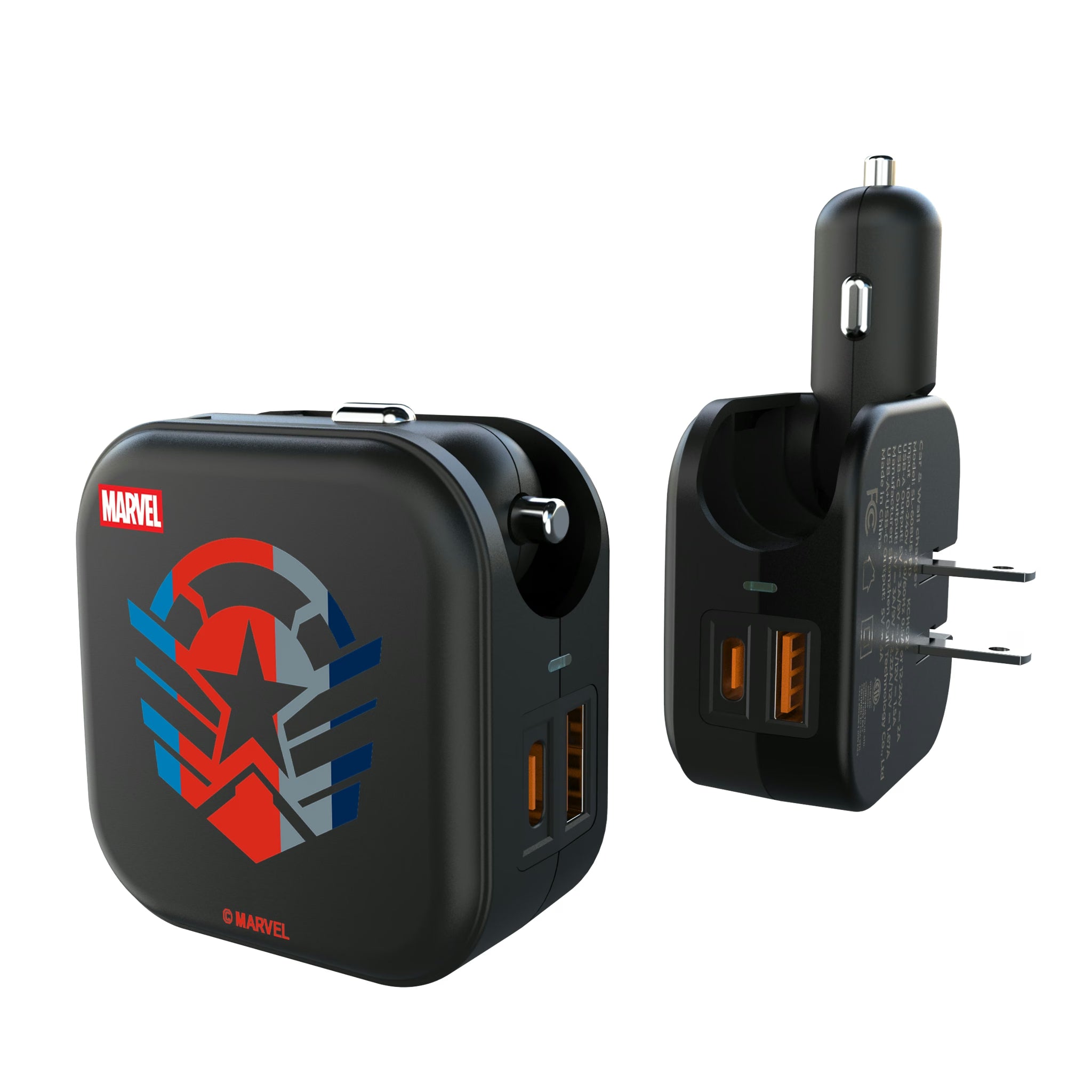 Marvel Avengers Sam Wilson Captain America Sigil 2 in 1 USB A/C Charger