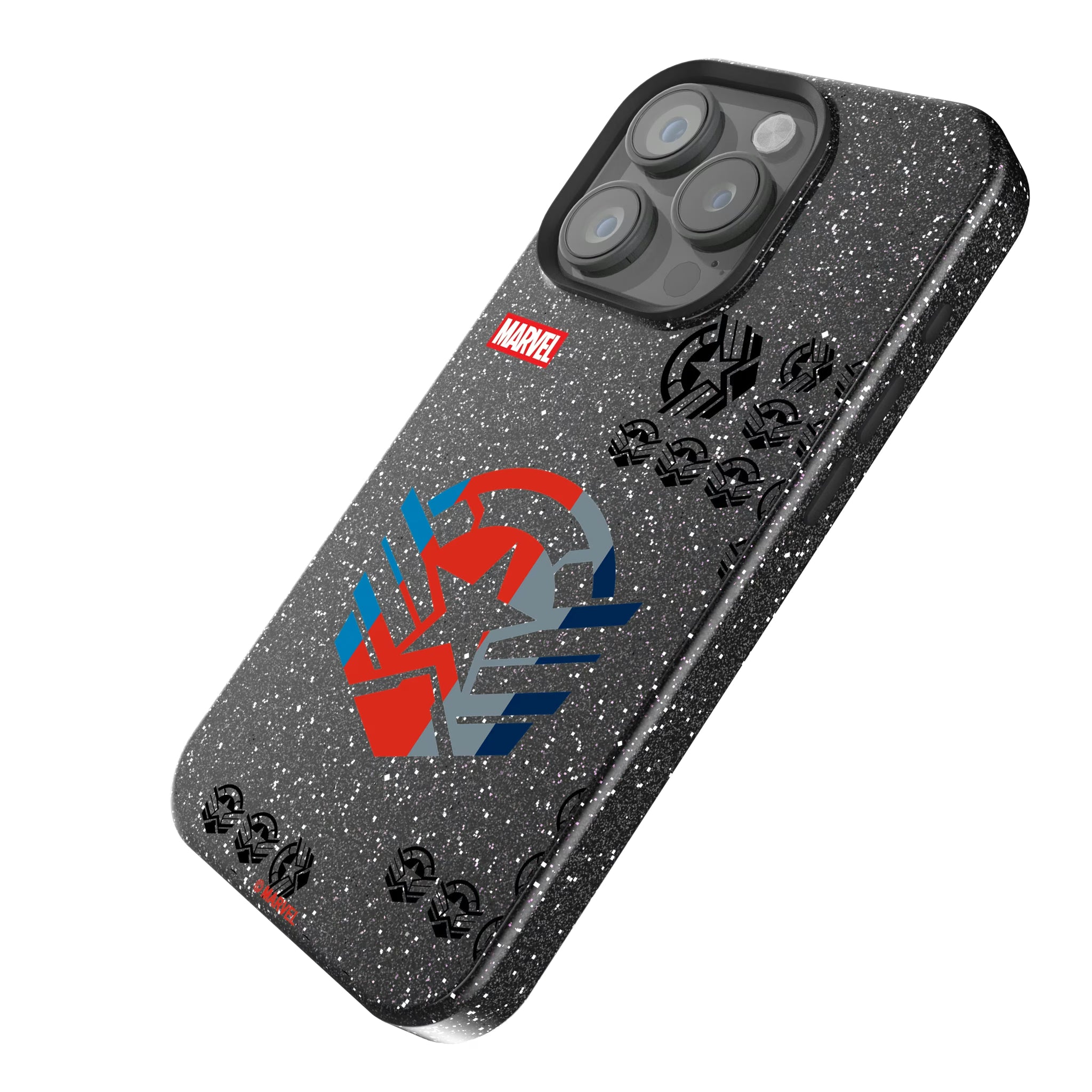 Marvel Avengers Sam Wilson Captain America Sigil iPhone Bling Phone Case for Apple iPhone - Isometric View