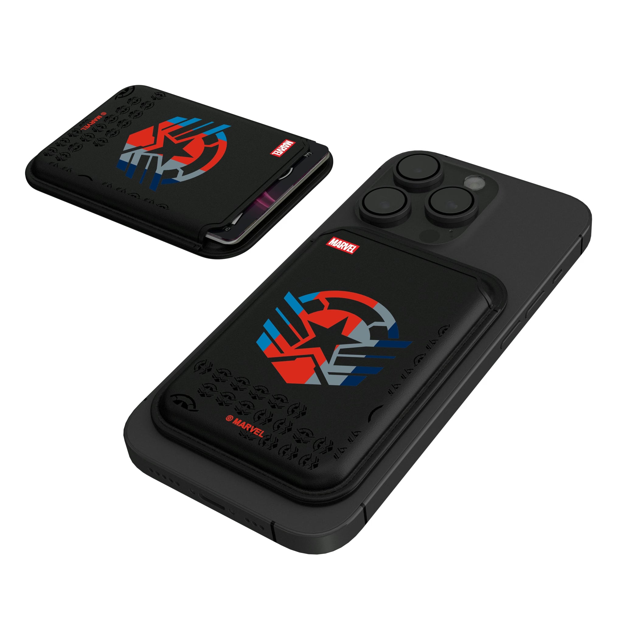 Marvel Avengers Sam Wilson Captain America Sigil Black Magnetic Credit Card Wallet
