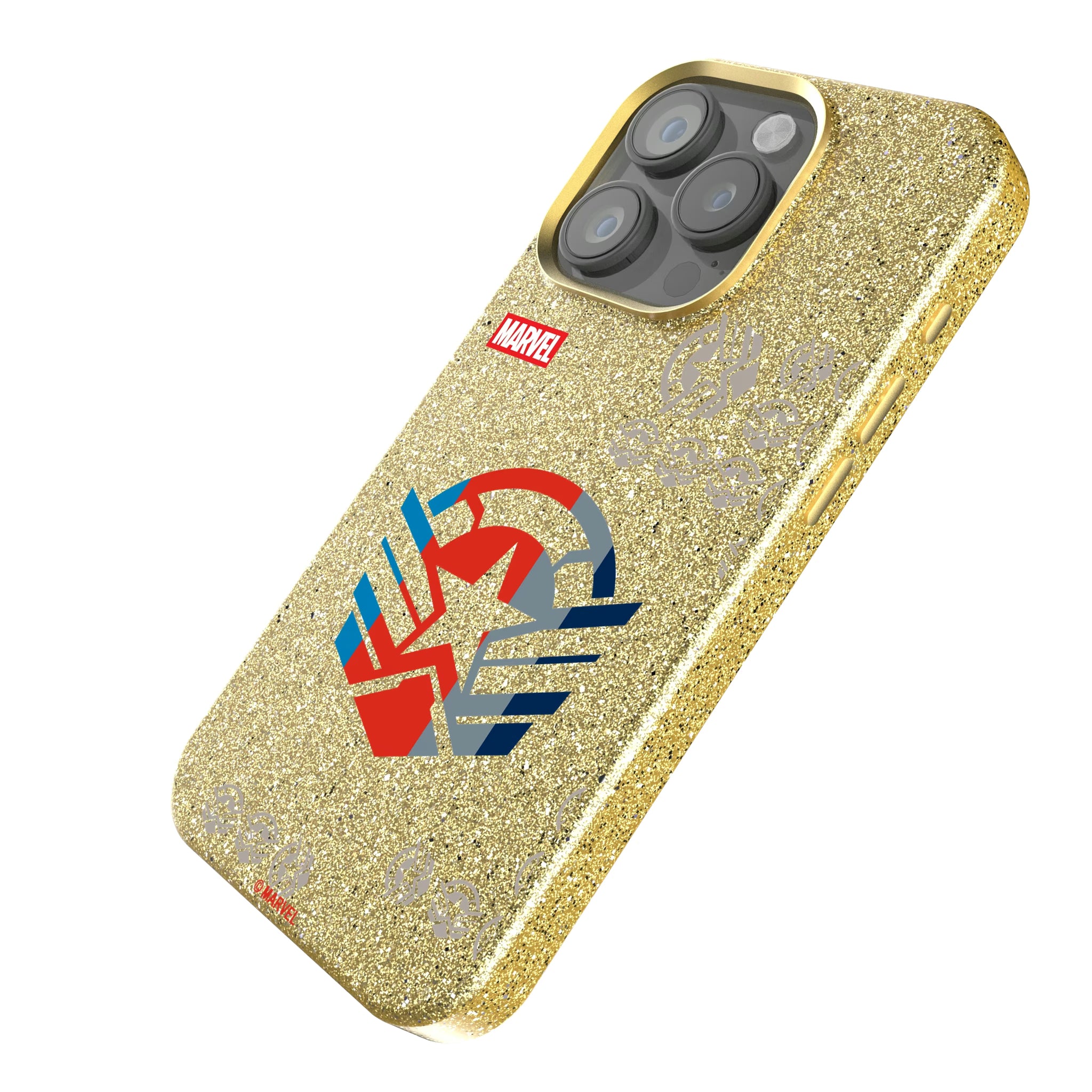 Marvel Avengers Sam Wilson Captain America Sigil iPhone Bling Phone Case for Apple iPhone - Isometric View