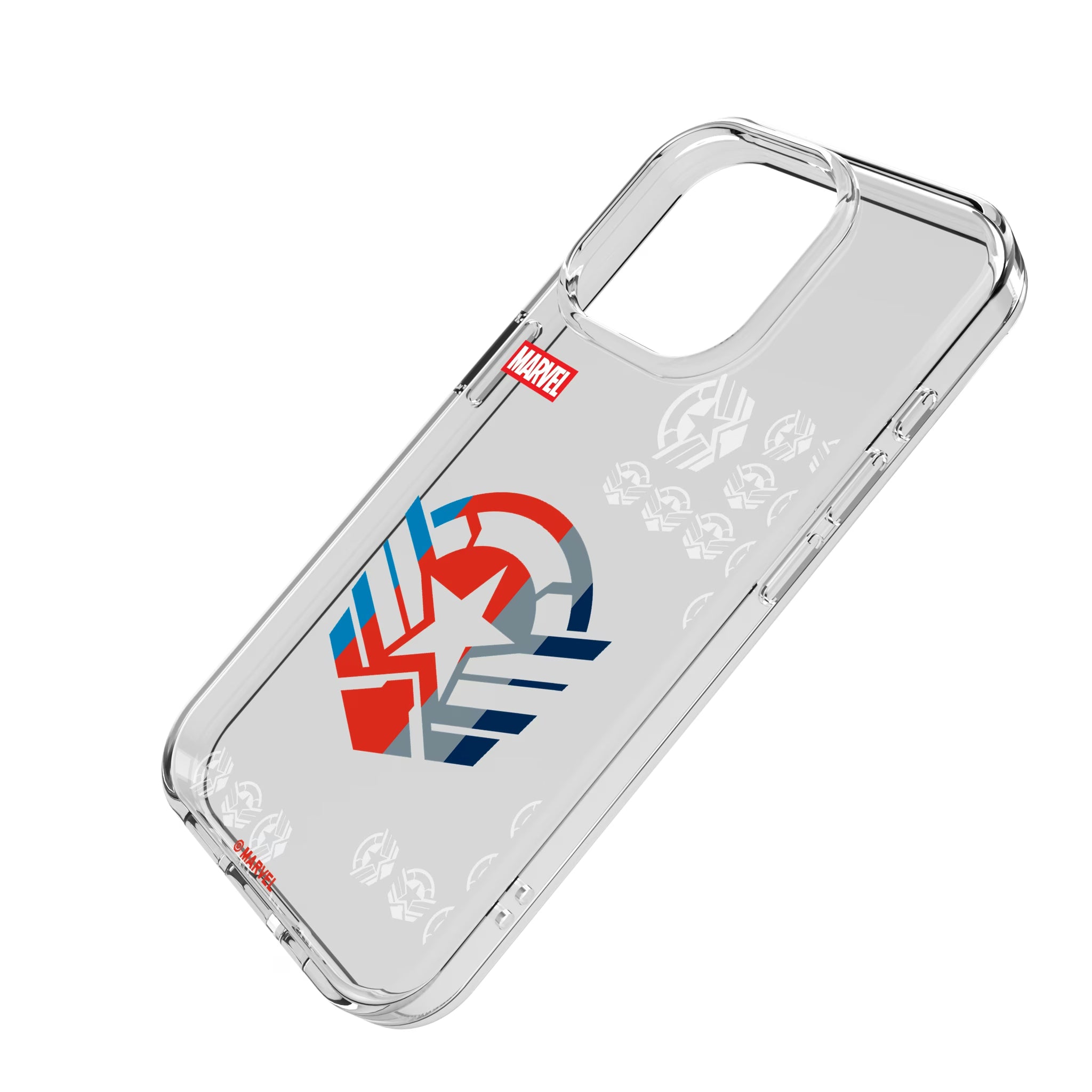 Marvel Avengers Sam Wilson Captain America Sigil iPhone Clear Phone Case for Apple iPhone - Isometric View