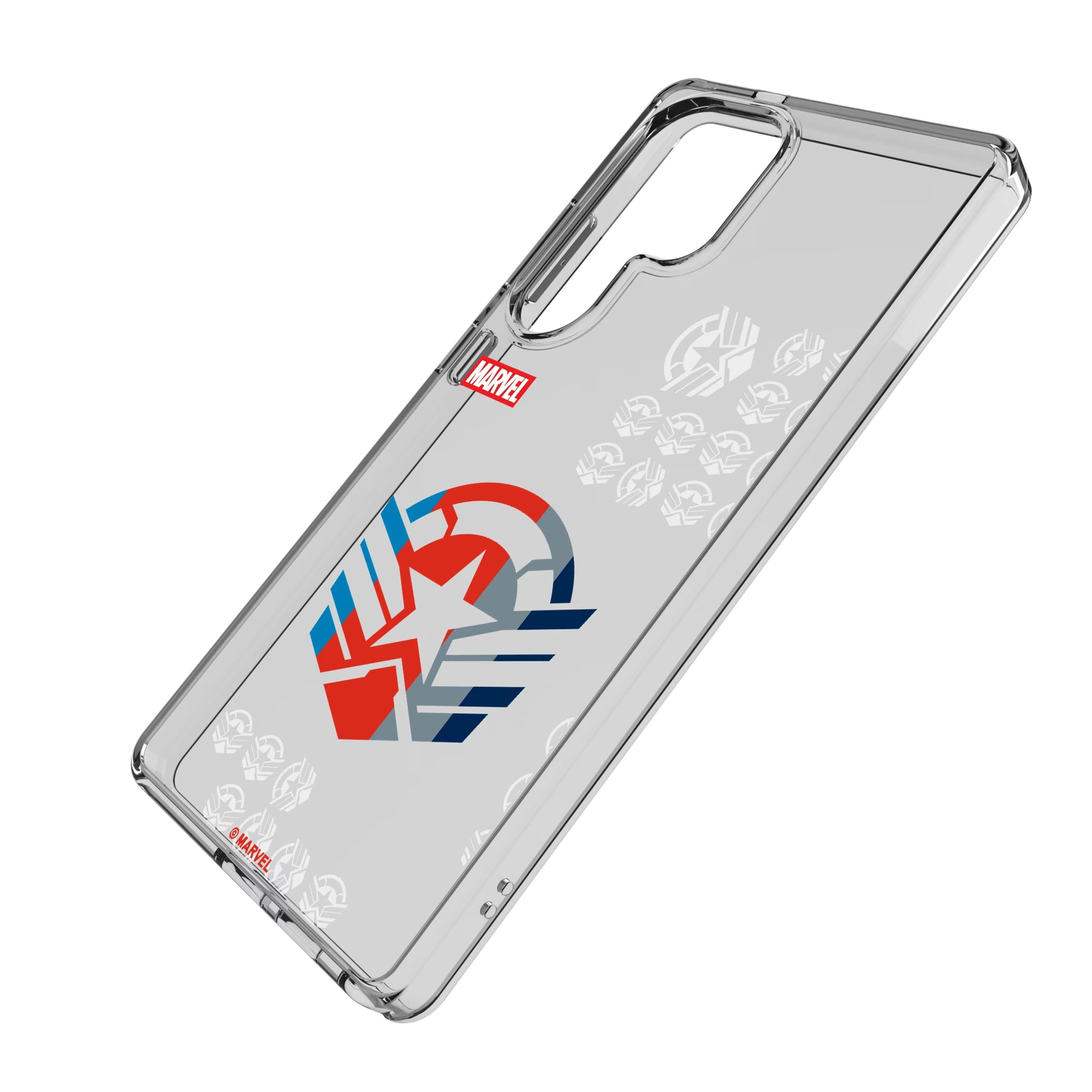 Marvel Avengers Sam Wilson Captain America Sigil Galaxy Clear Phone Case for Samsung Galaxy - Isometric View