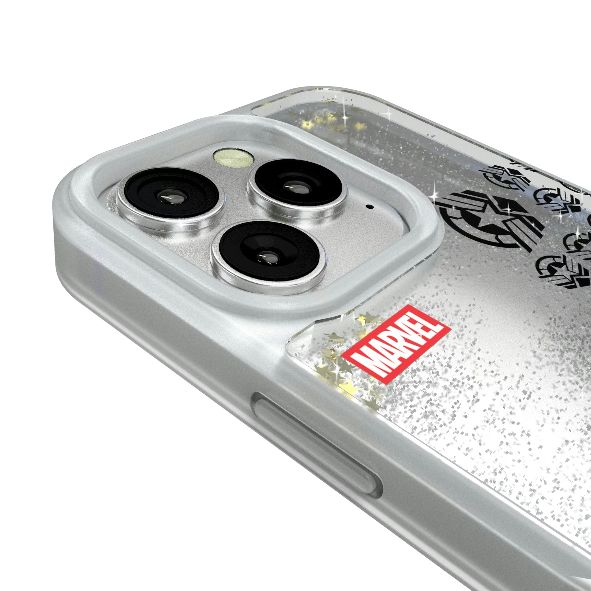 Marvel Avengers Sam Wilson Captain America Sigil iPhone Glitter Phone Case for Apple iPhone - Detail#Device_iPhone 16 Pro