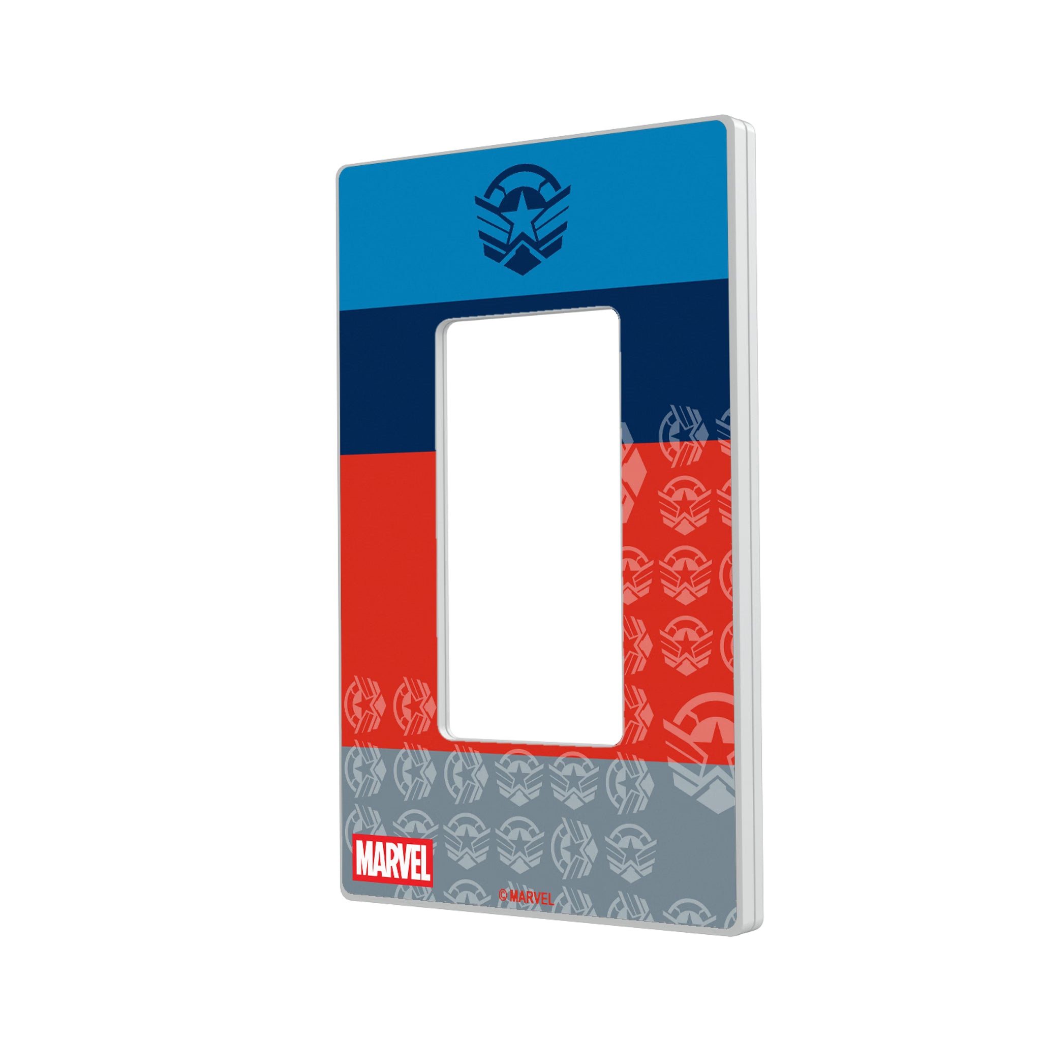 Marvel Avengers Sam Wilson Captain America Sigil Hidden-Screw Light Switch Plate#Style_Single Rocker