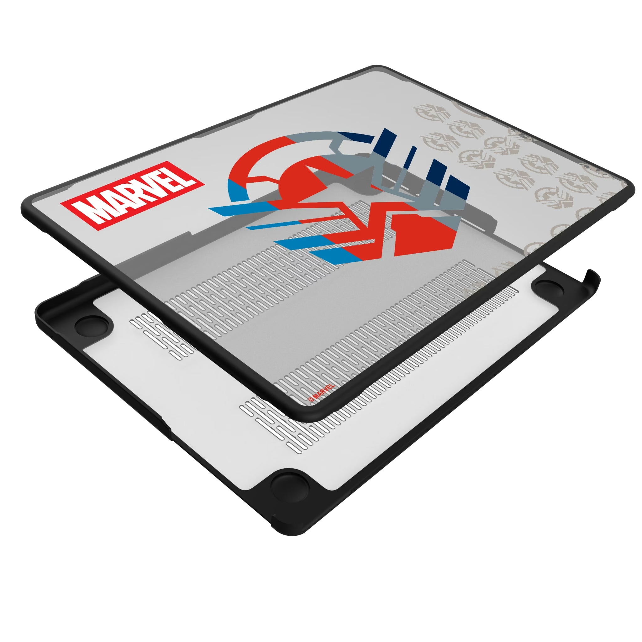 Marvel Avengers Sam Wilson Captain America Sigil MacBook Laptop Case for Apple MacBook - Isometric View#Device_MacBook Pro (14-inch, 2021) / MacBook Pro (14-inch, 2023) / MacBook Pro (14-inch, 2024)
