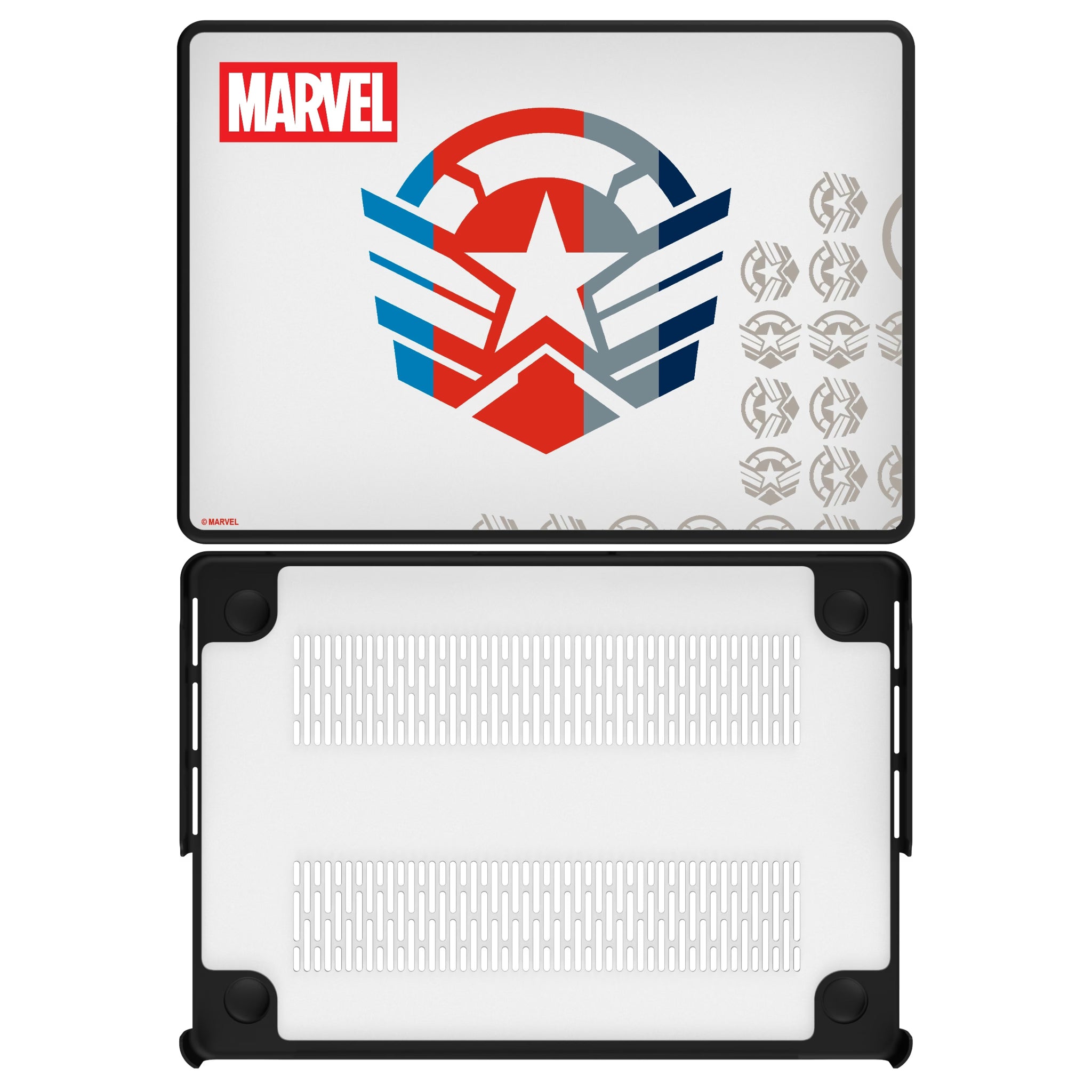 Marvel Avengers Sam Wilson Captain America Sigil MacBook Laptop Case for Apple MacBook#Device_MacBook Pro (14-inch, 2021) / MacBook Pro (14-inch, 2023) / MacBook Pro (14-inch, 2024)