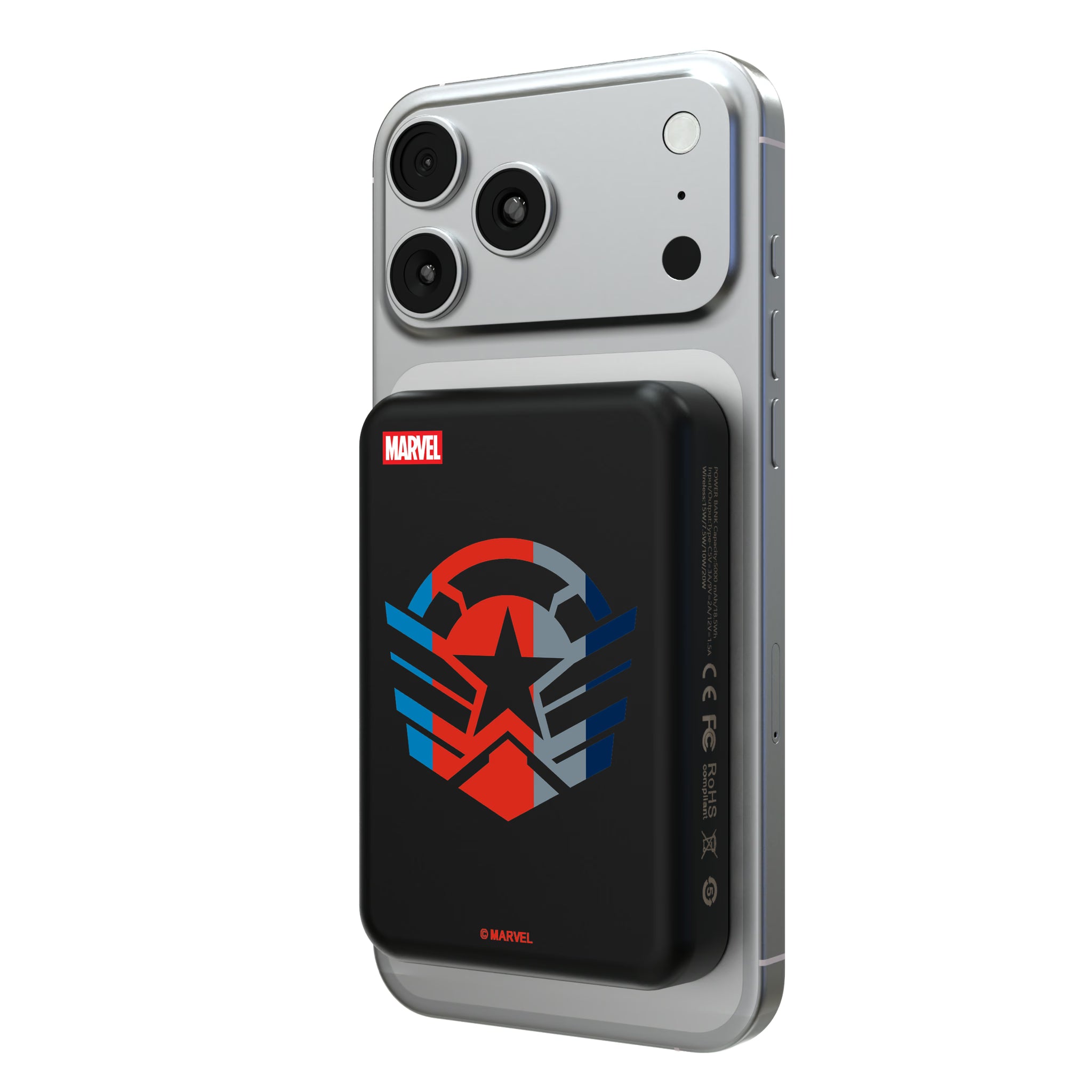 Marvel Avengers Sam Wilson Captain America Sigil Wireless Mag Power Bank
