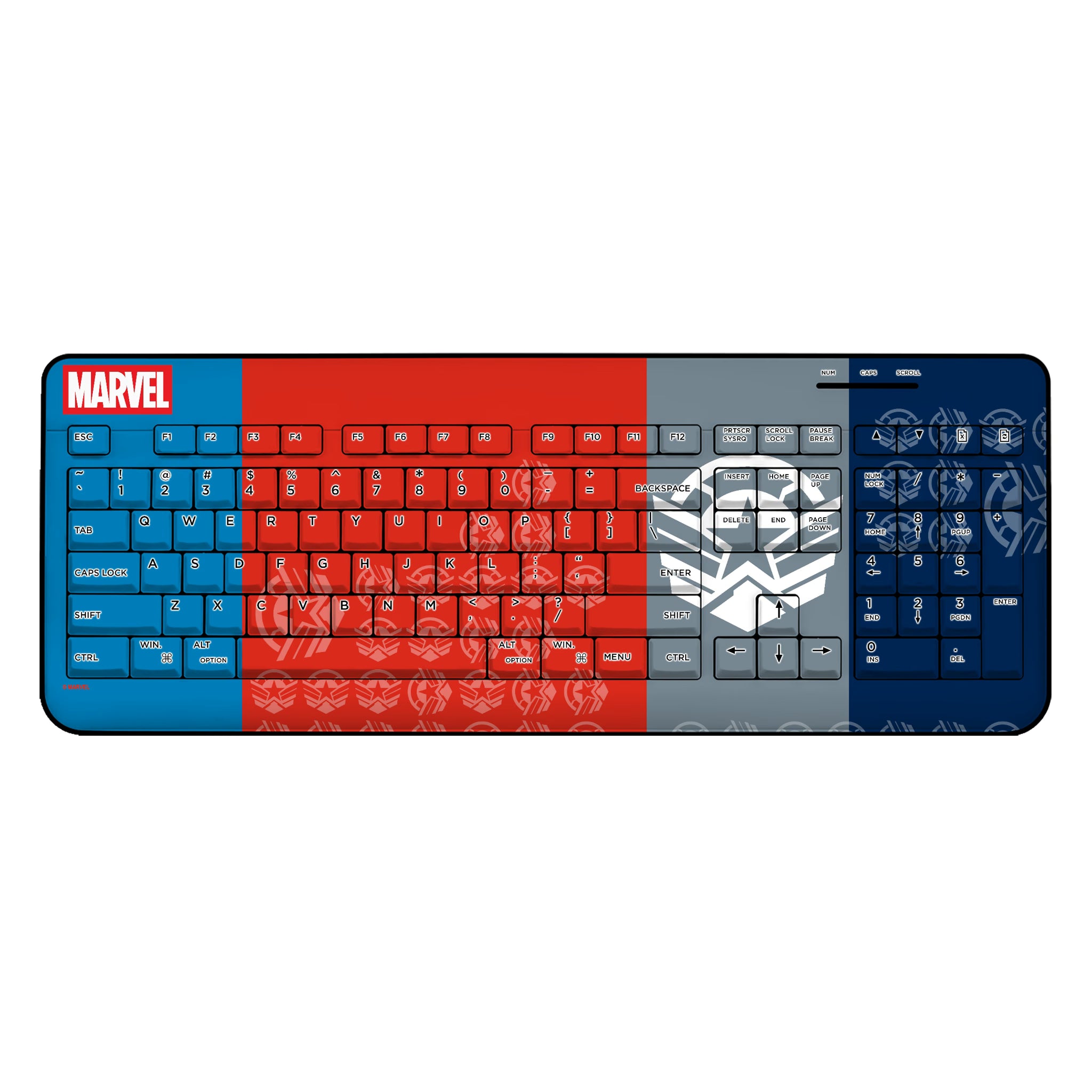 Marvel Avengers Sam Wilson Captain America Sigil Wireless USB Keyboard
