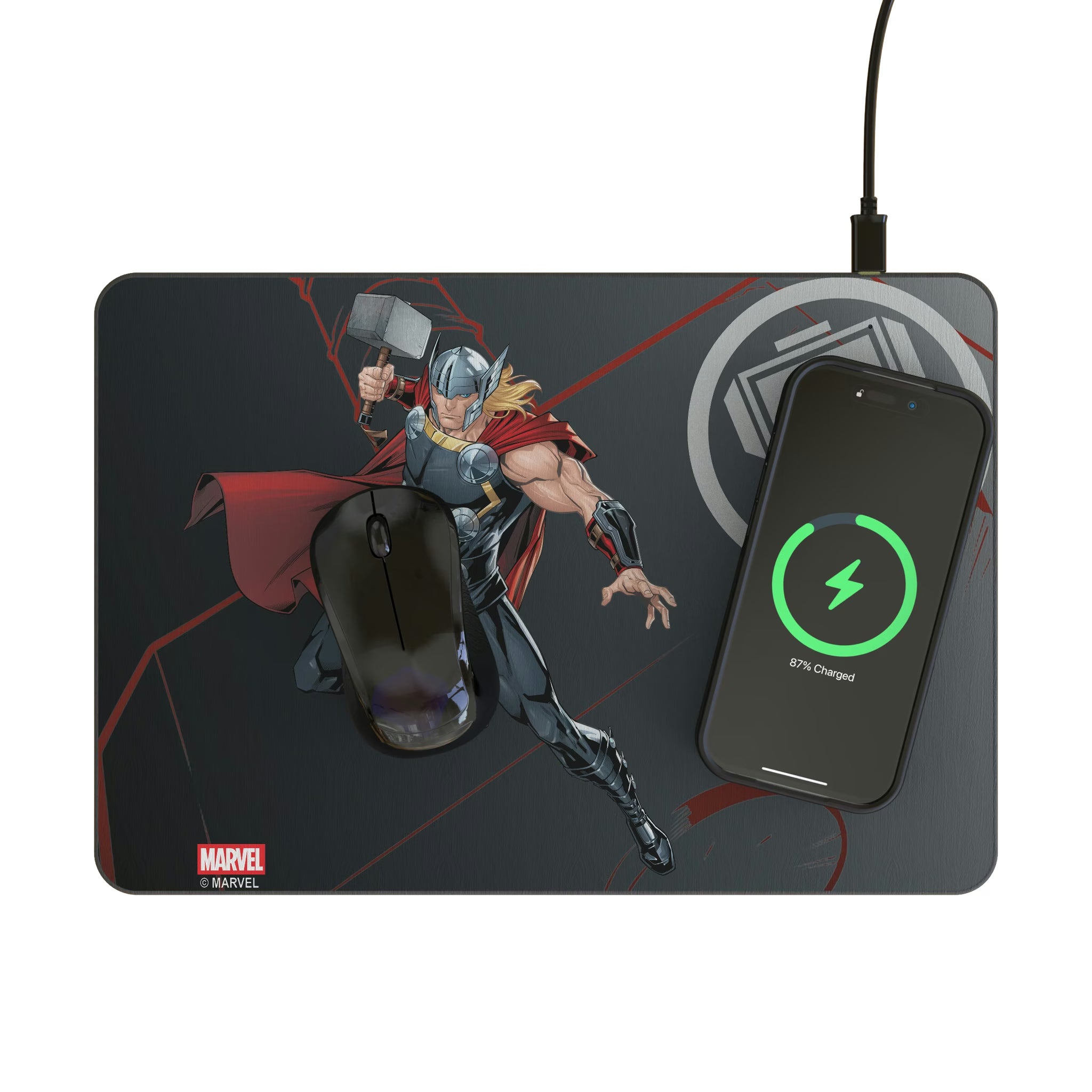 Marvel Avengers Thor MechLine 15-Watt Wireless Charger and Mouse Pad - Lifestyle