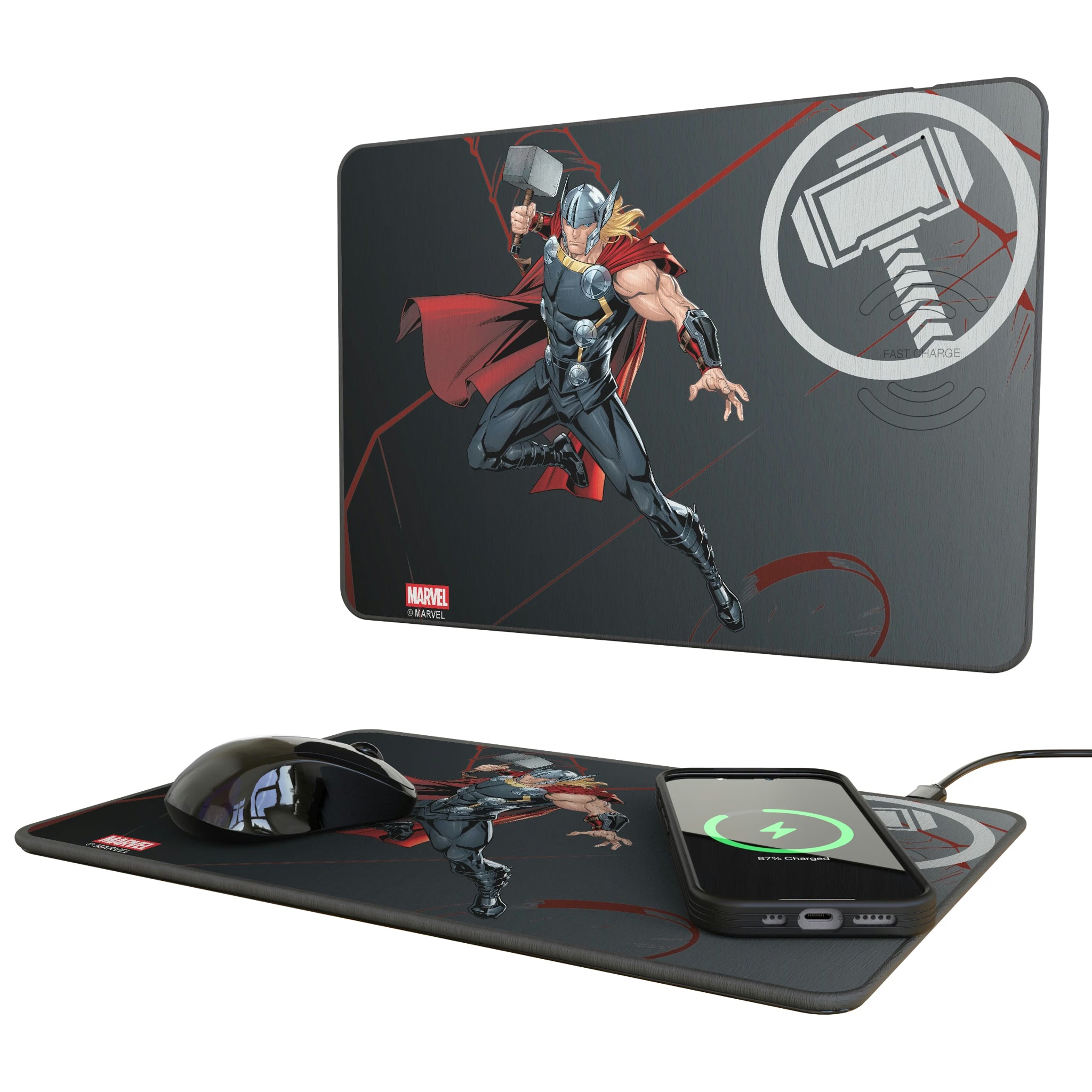 Marvel Avengers Thor MechLine 15-Watt Wireless Charger and Mouse Pad