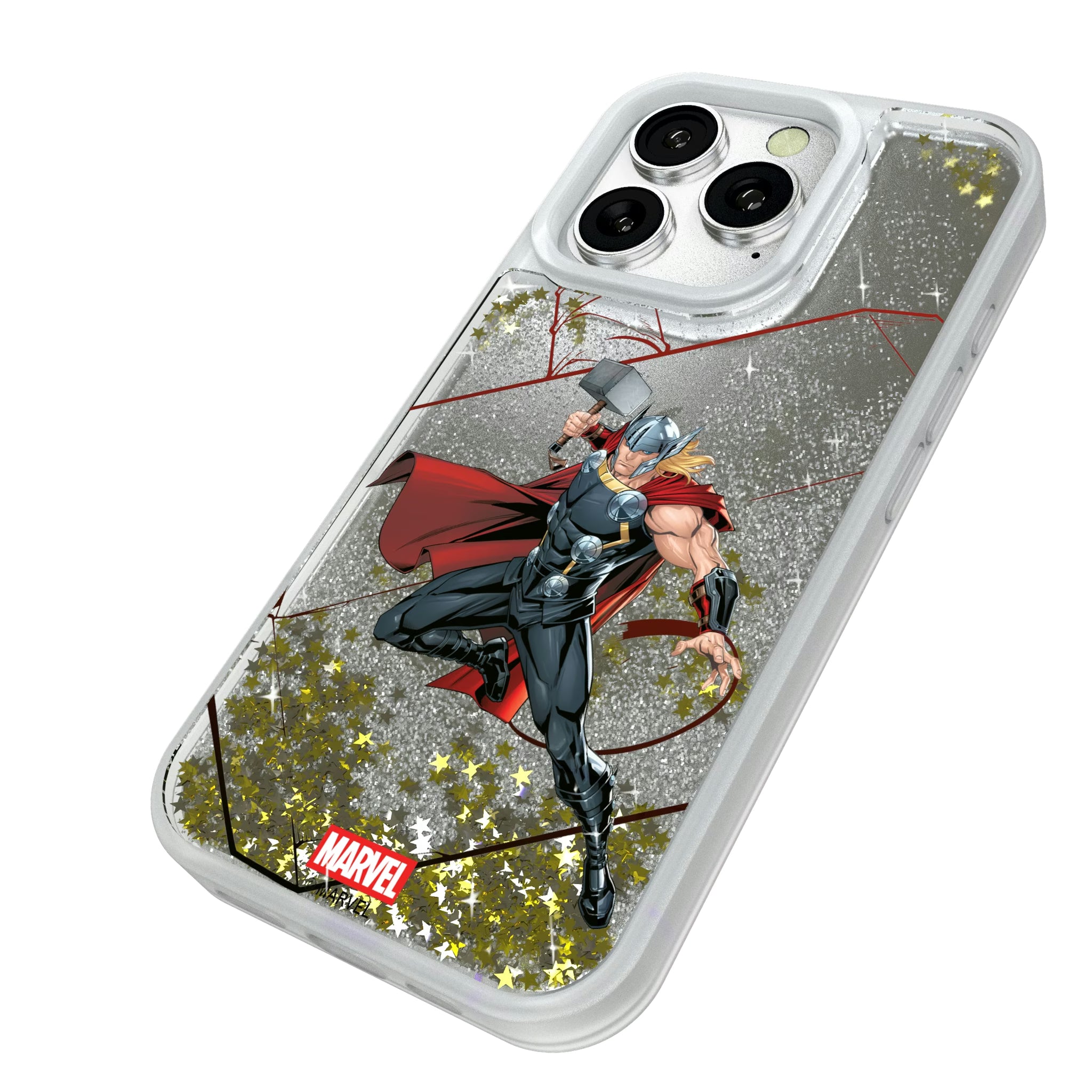 Marvel Avengers Thor MechLine iPhone Glitter Phone Case for Apple iPhone - Isometric View#Device_iPhone 16 Pro