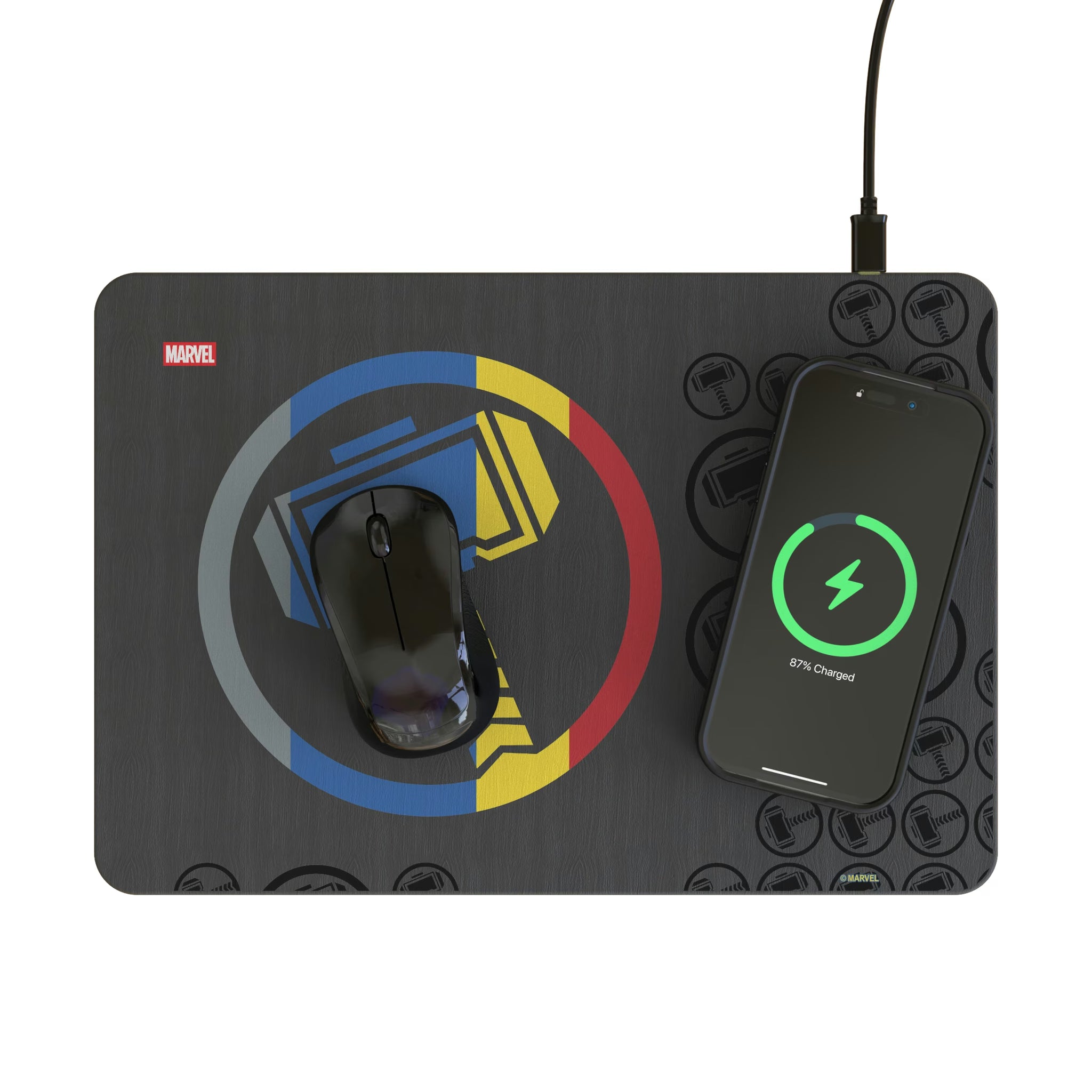 Marvel Avengers Thor Sigil 15-Watt Wireless Charger and Mouse Pad - Lifestyle