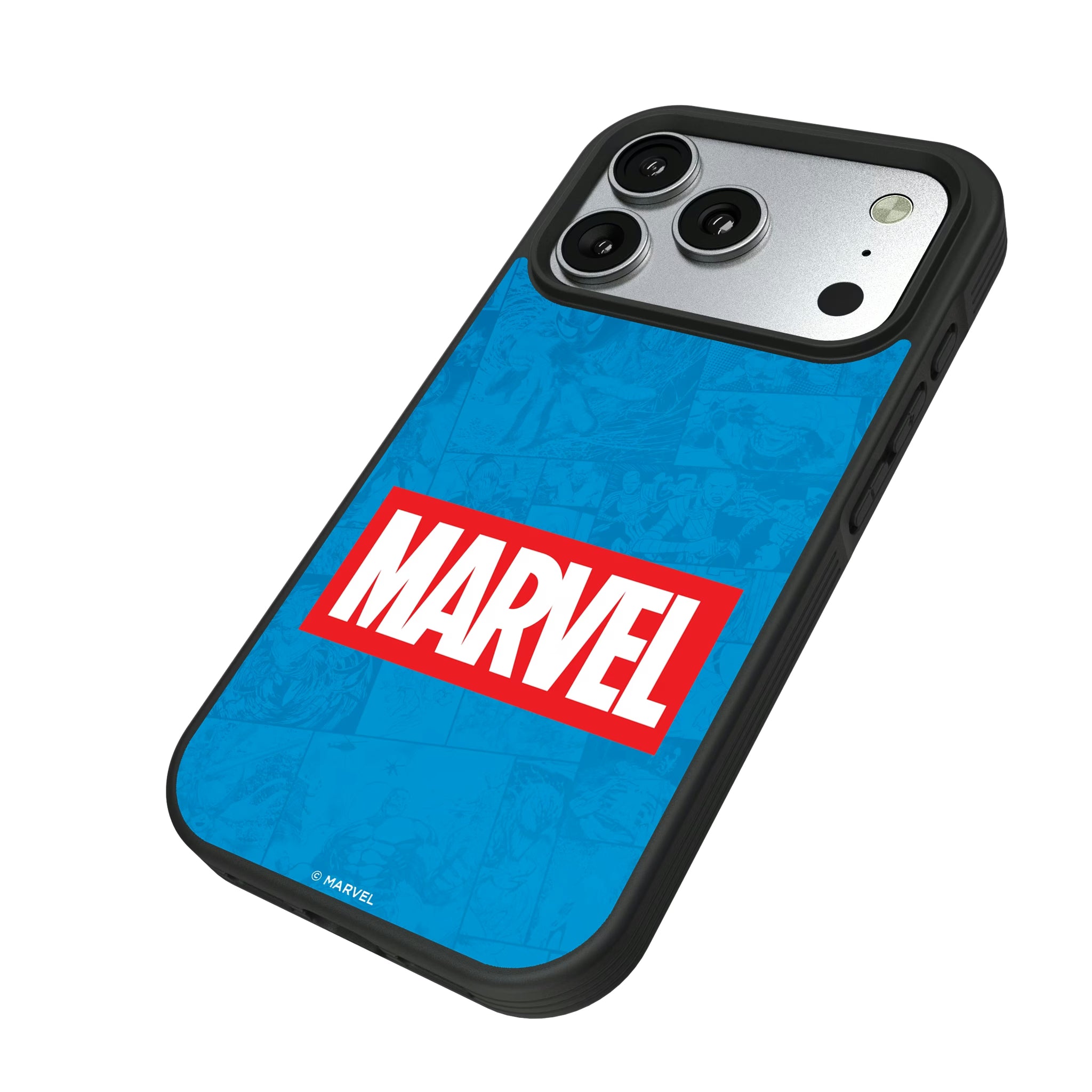 Marvel Comics Marvel Logo iPhone Bump Phone Case for Apple iPhone - Isometric View#Device_iPhone 17 Pro