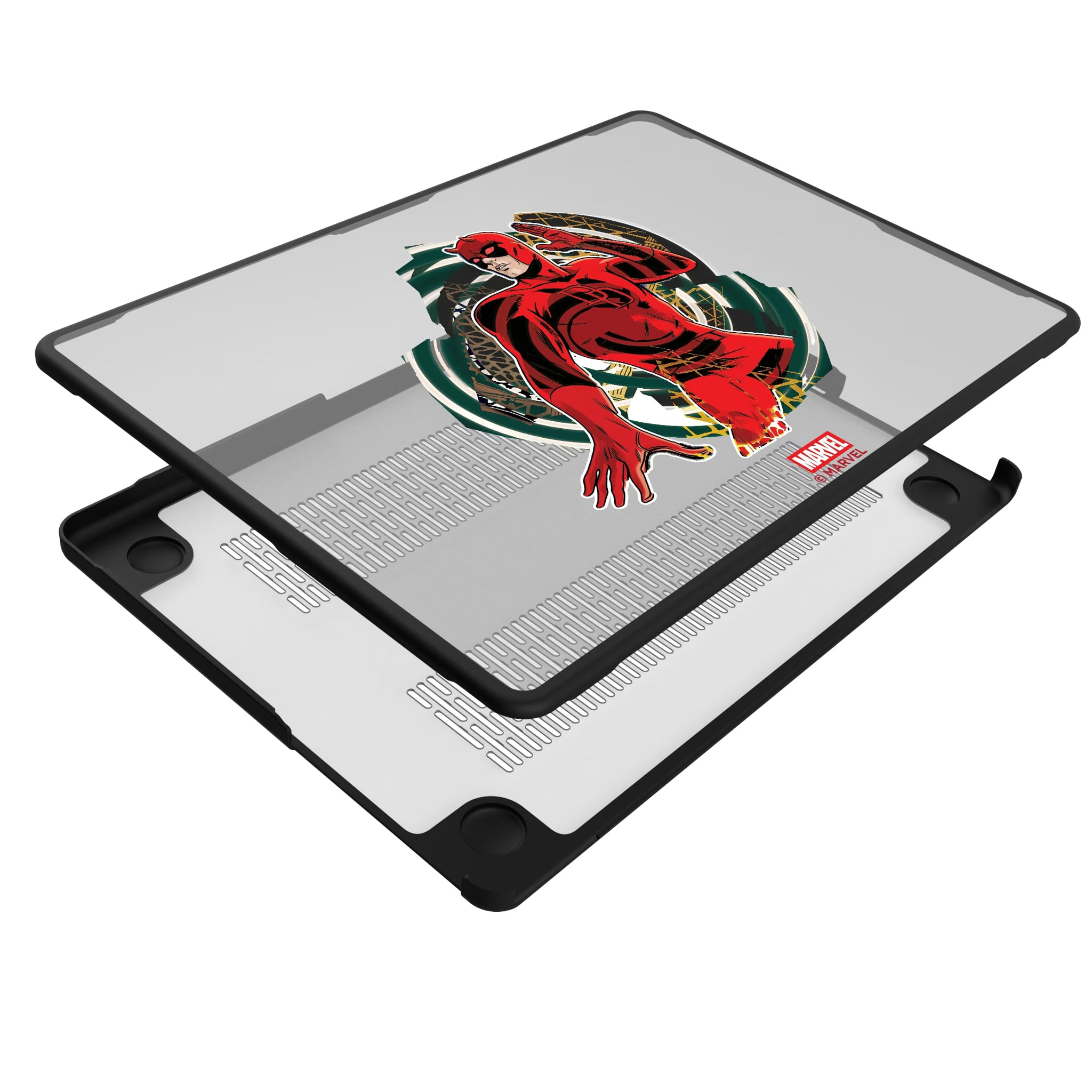 Marvel Daredevil Badge MacBook Laptop Case for Apple MacBook - Isometric View#Device_MacBook Pro (14-inch, 2021) / MacBook Pro (14-inch, 2023) / MacBook Pro (14-inch, 2024)