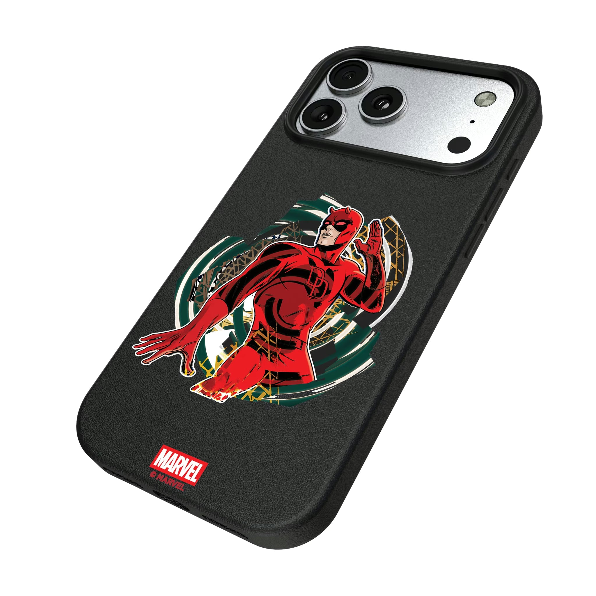 Marvel Daredevil Badge iPhone MagSafe Compatible Phone Case for Apple iPhone - Isometric View#Device_iPhone 17 Pro Max