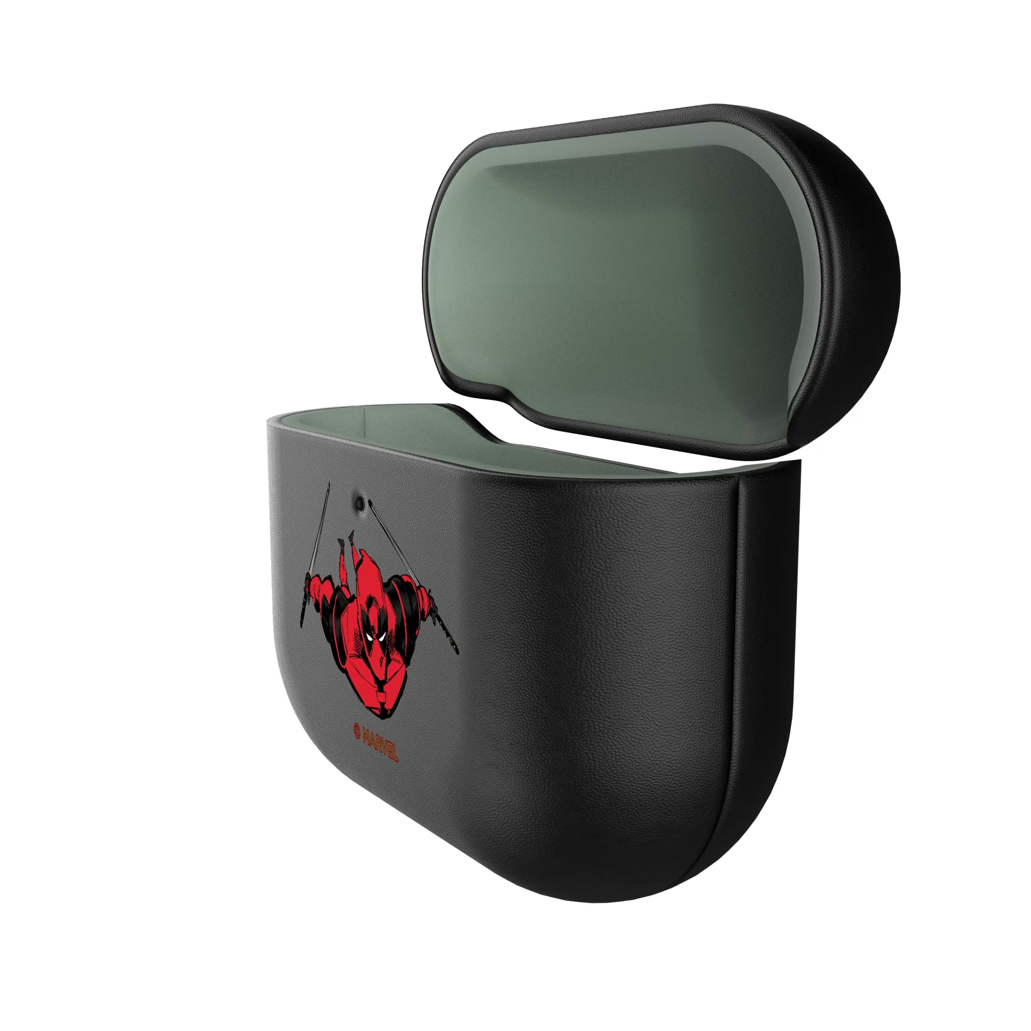 Marvel Deadpool Badge AirPods AirPod Case Cover - Isometric View#Device_AirPods 4
