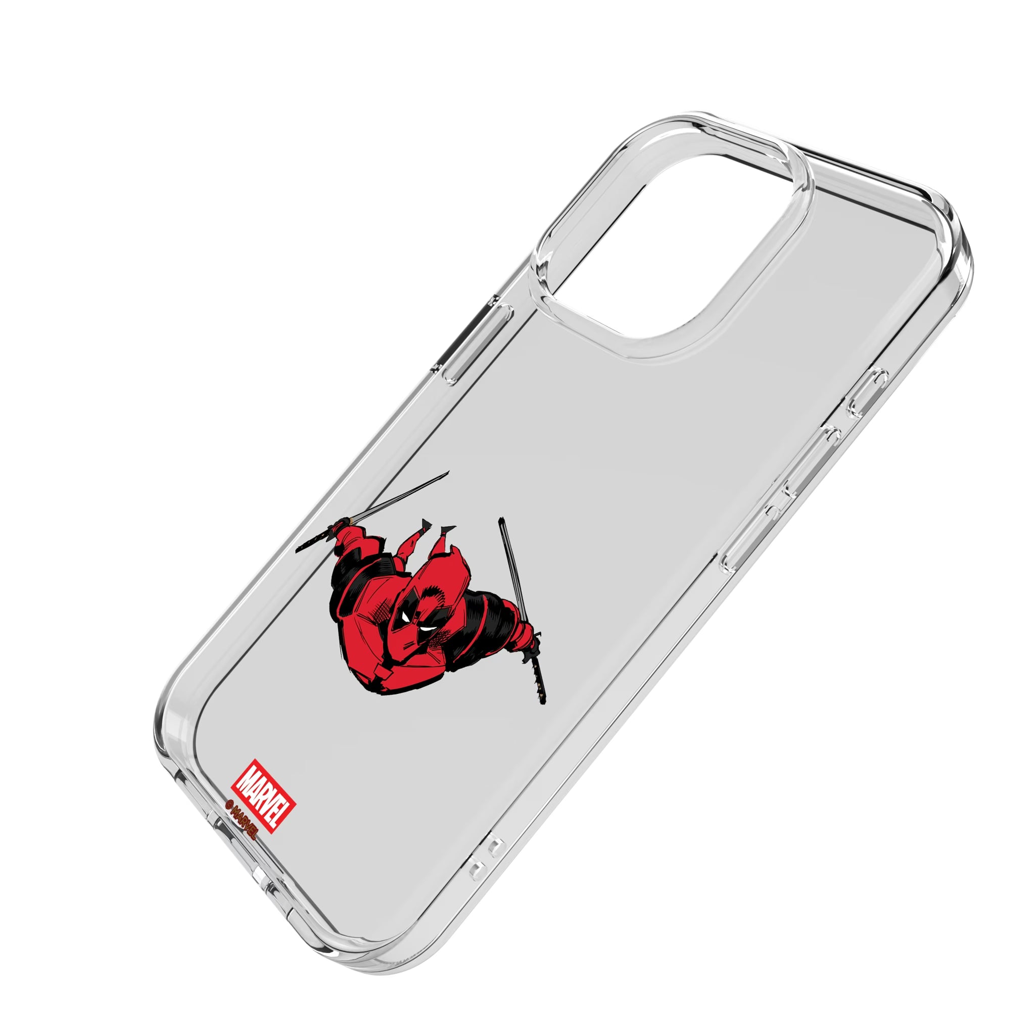 Marvel Deadpool Badge iPhone Clear Phone Case for Apple iPhone - Isometric View