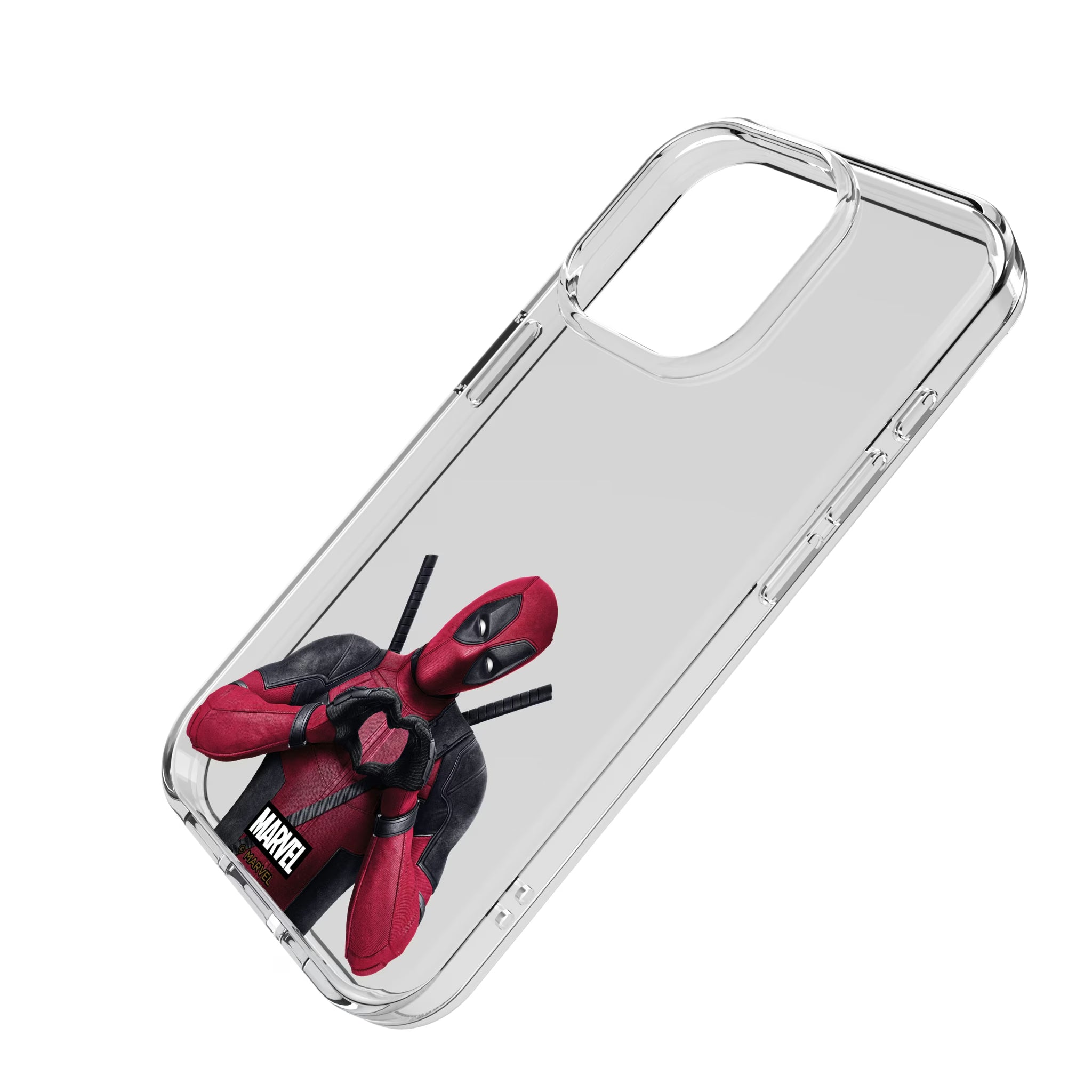 Marvel Deadpool Badge iPhone Clear Phone Case for Apple iPhone - Isometric View