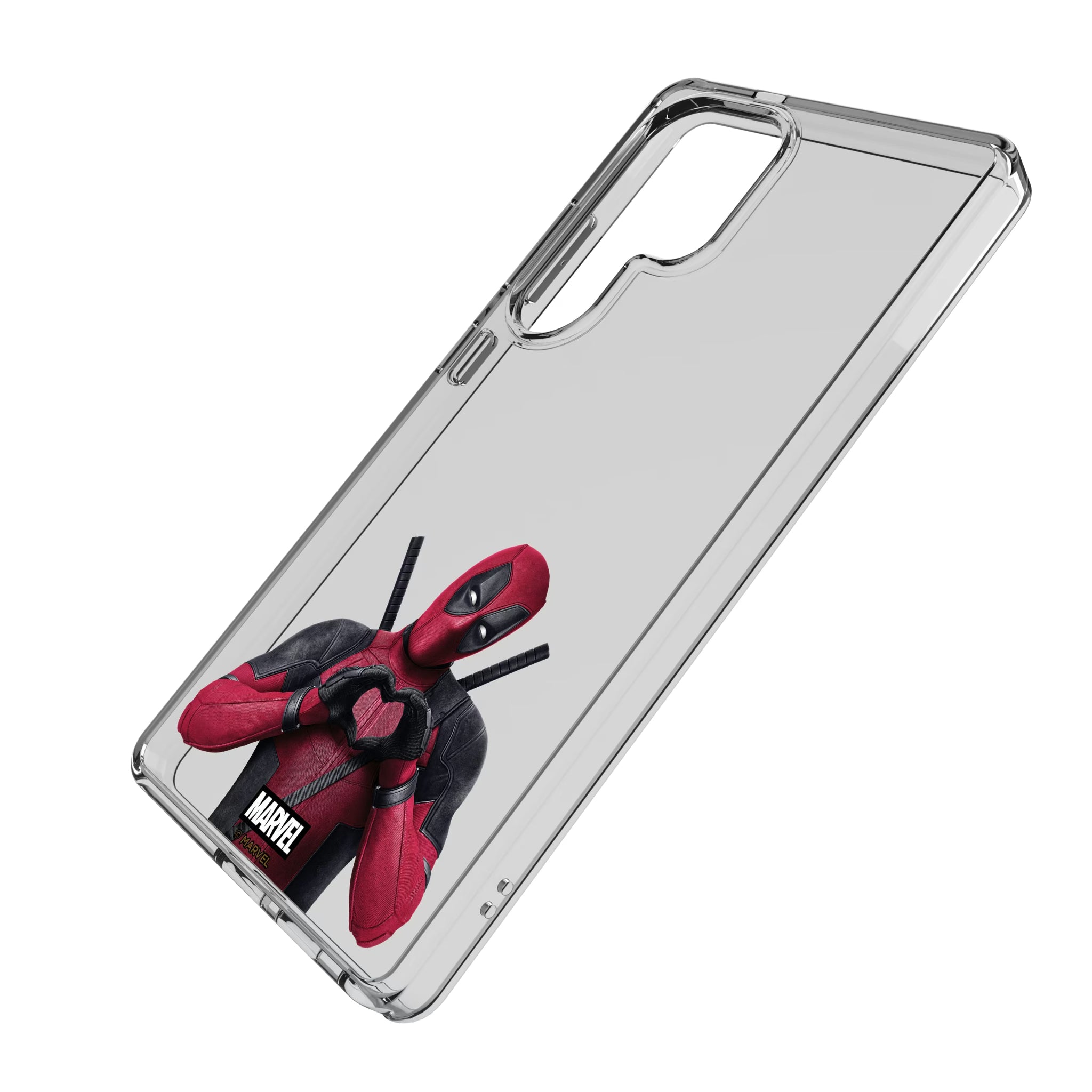 Marvel Deadpool Badge Galaxy Clear Phone Case for Samsung Galaxy - Isometric View