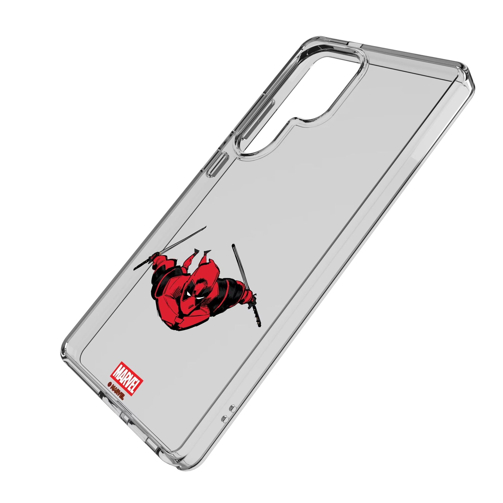 Marvel Deadpool Badge Galaxy Clear Phone Case for Samsung Galaxy - Isometric View