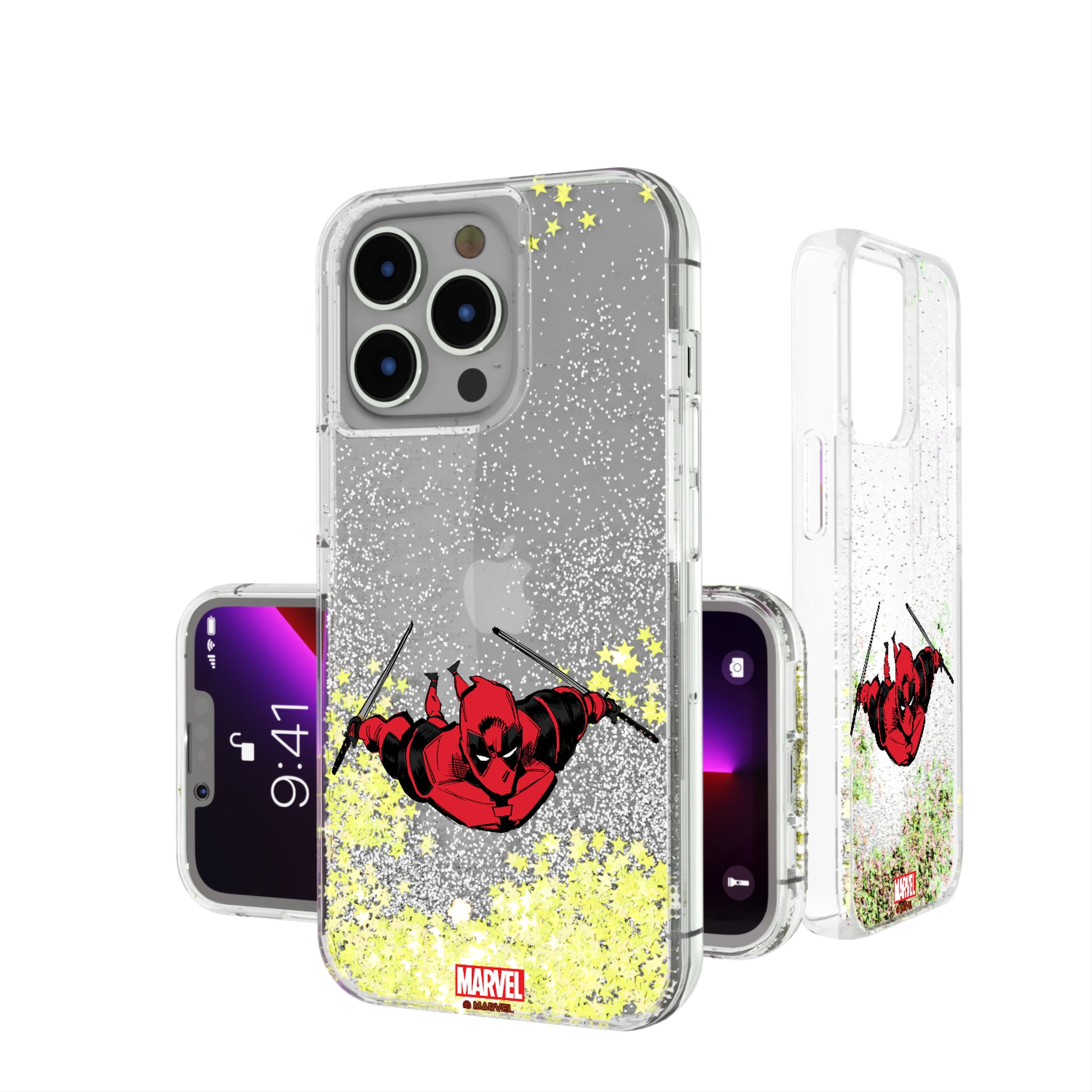 Marvel Deadpool Badge iPhone Glitter Phone Case for Apple iPhone