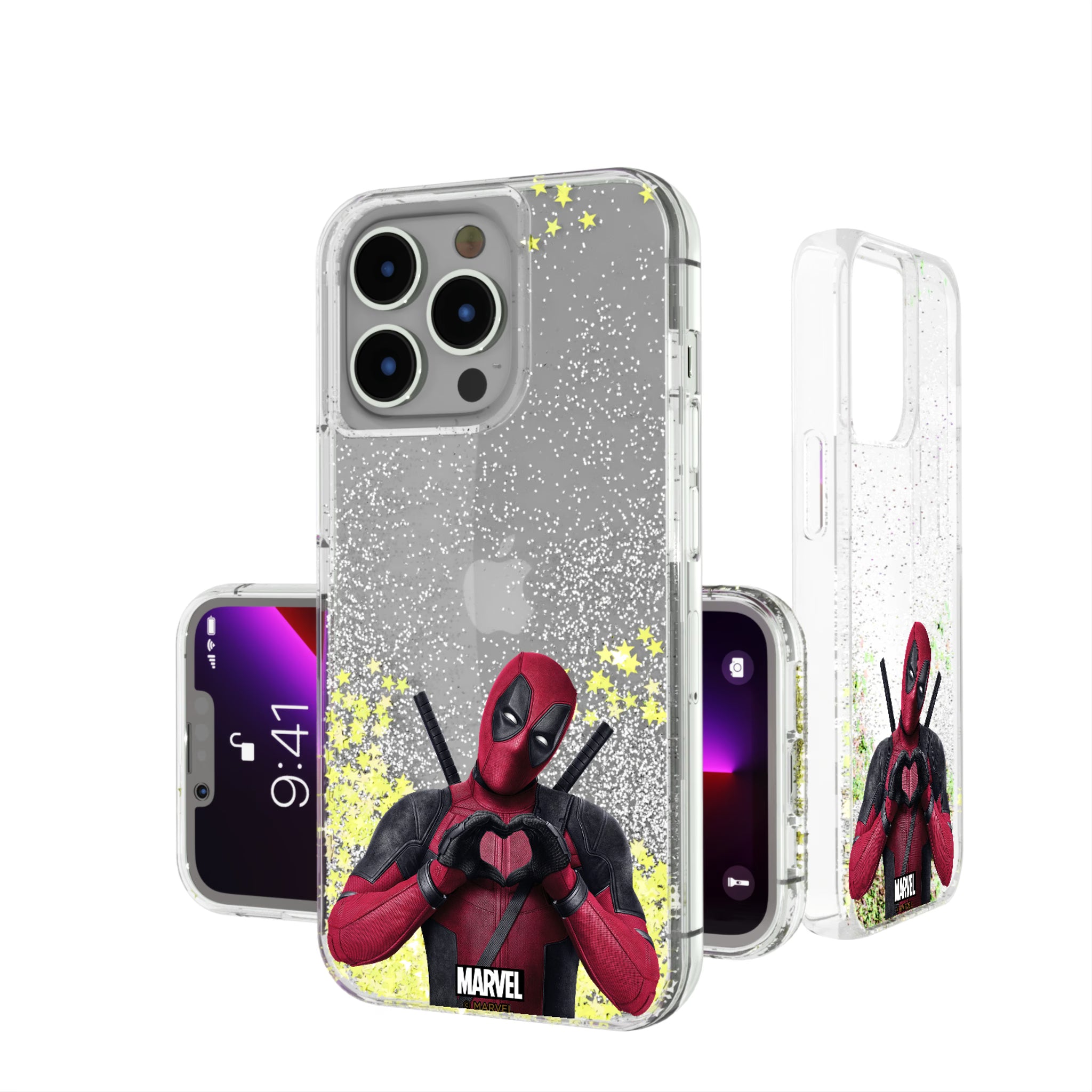Marvel Deadpool Badge iPhone Glitter Phone Case for Apple iPhone