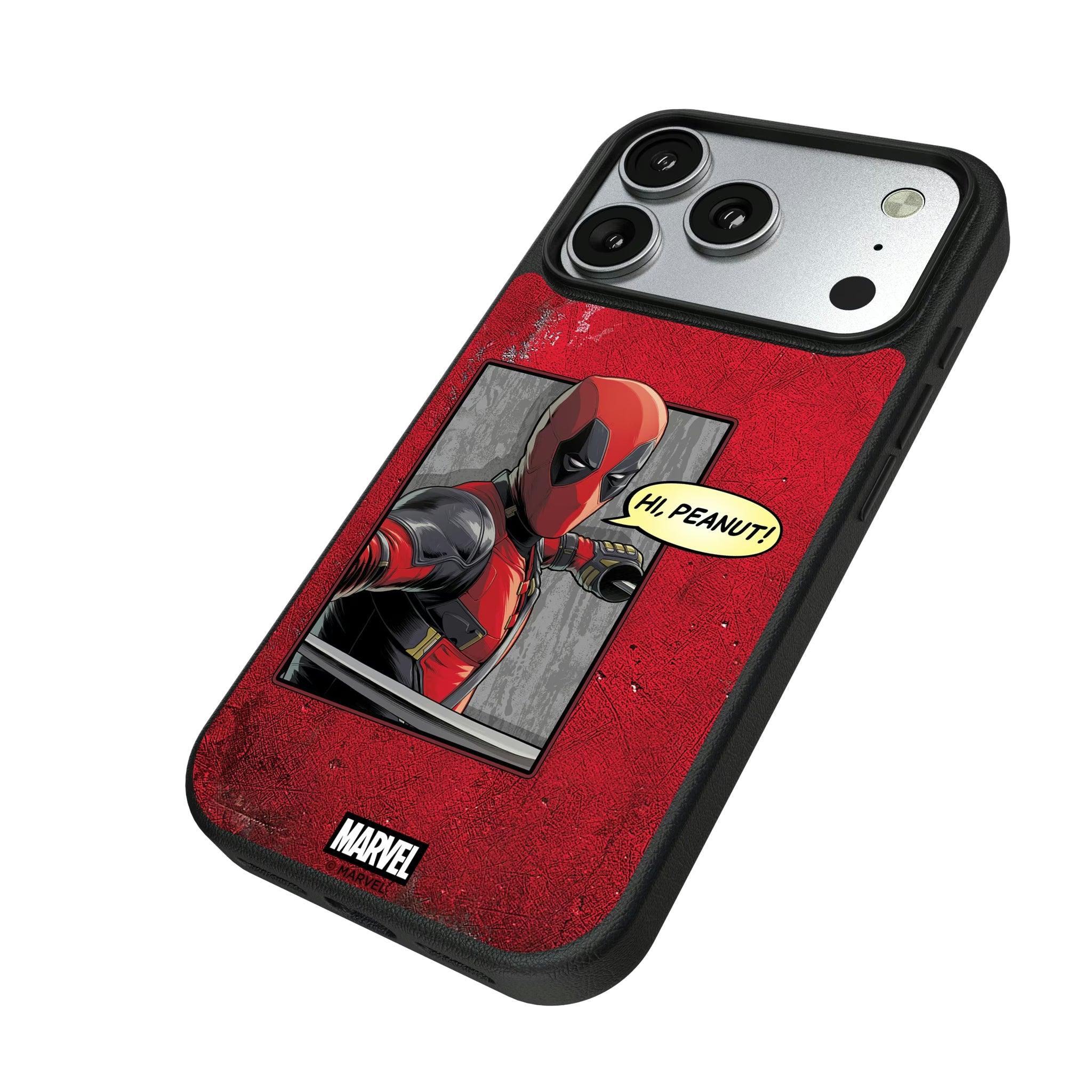 Marvel Deadpool Badge iPhone MagSafe Compatible Phone Case for Apple iPhone - Isometric View#Device_iPhone 17 Pro