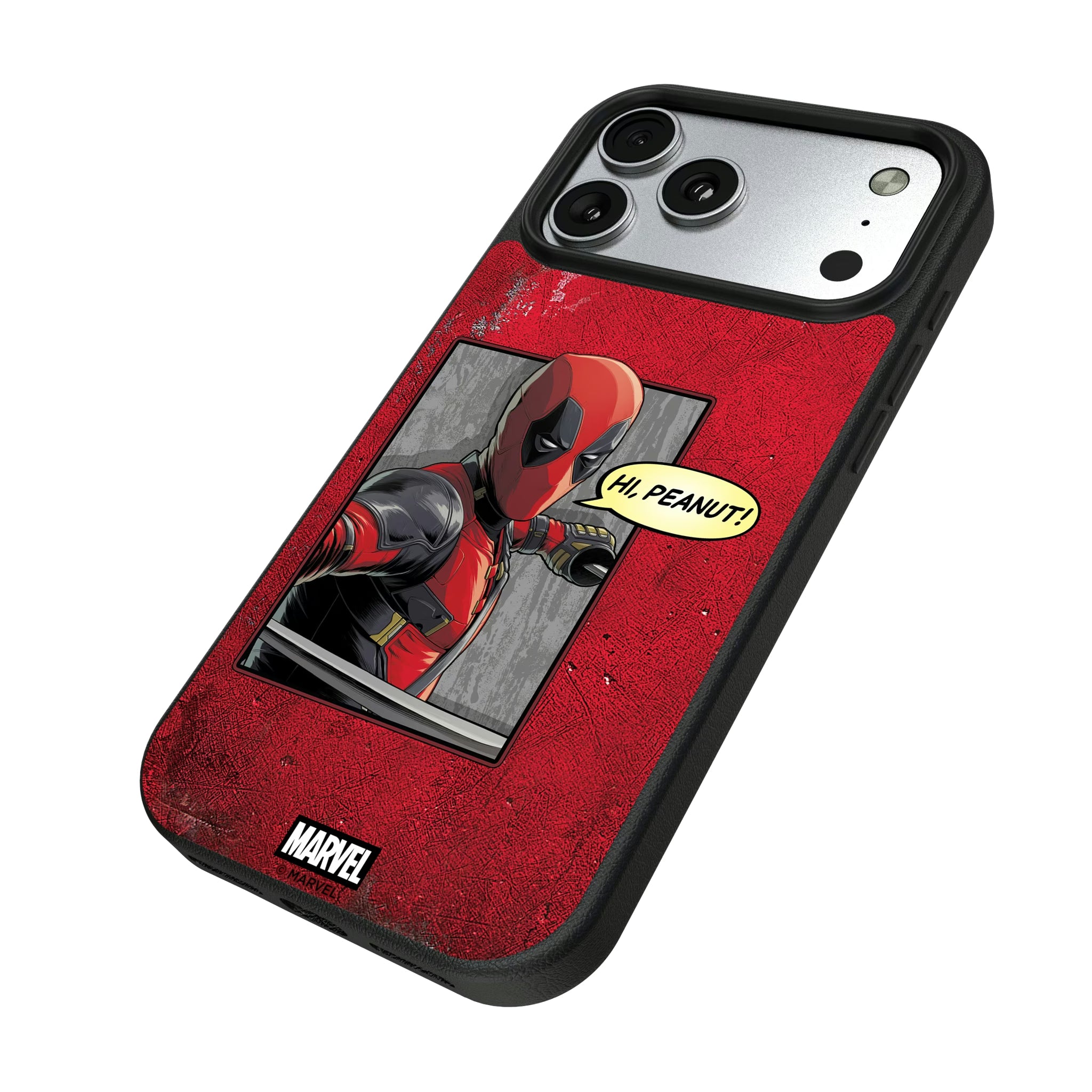 Marvel Deadpool Badge iPhone MagSafe Compatible Phone Case for Apple iPhone - Isometric View#Device_iPhone 17 Pro Max