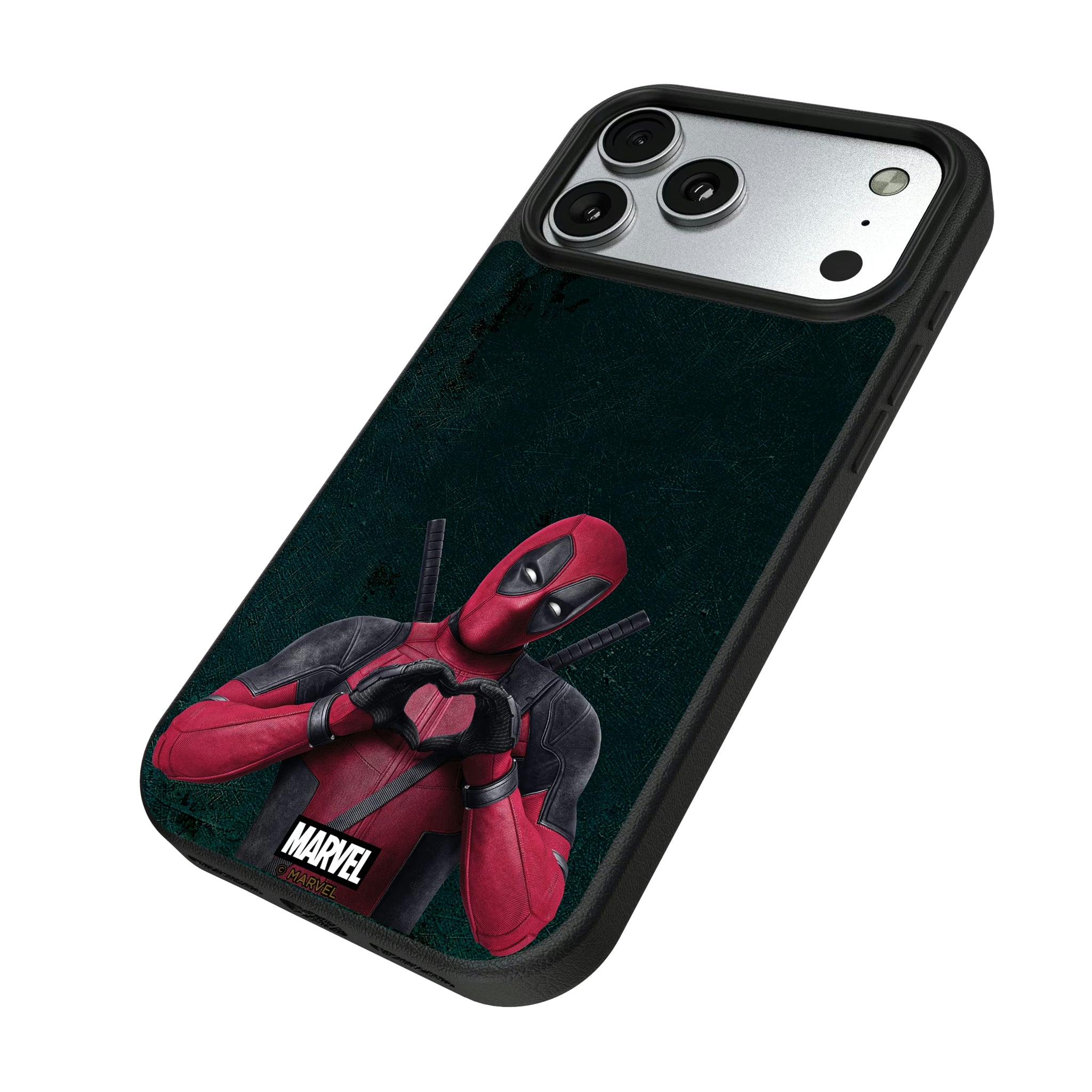 Marvel Deadpool Badge iPhone MagSafe Compatible Phone Case for Apple iPhone - Isometric View#Device_iPhone 17 Pro Max