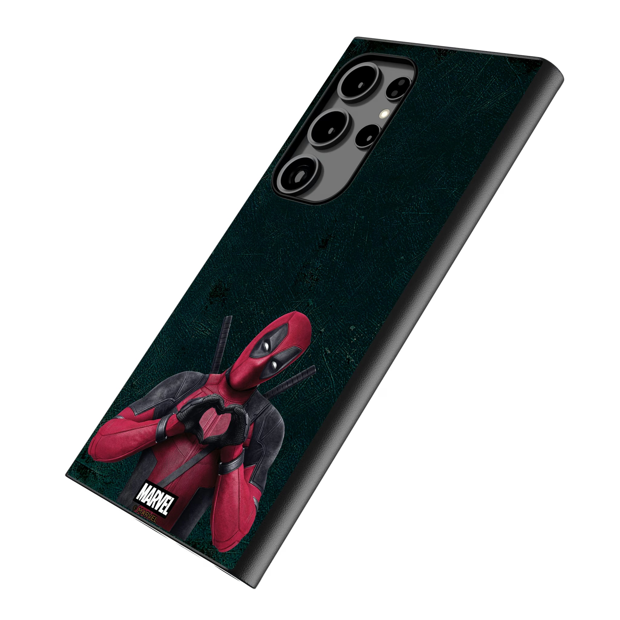 Marvel Deadpool Badge Galaxy MagSafe Compatible Phone Case for Samsung Galaxy - Isometric View