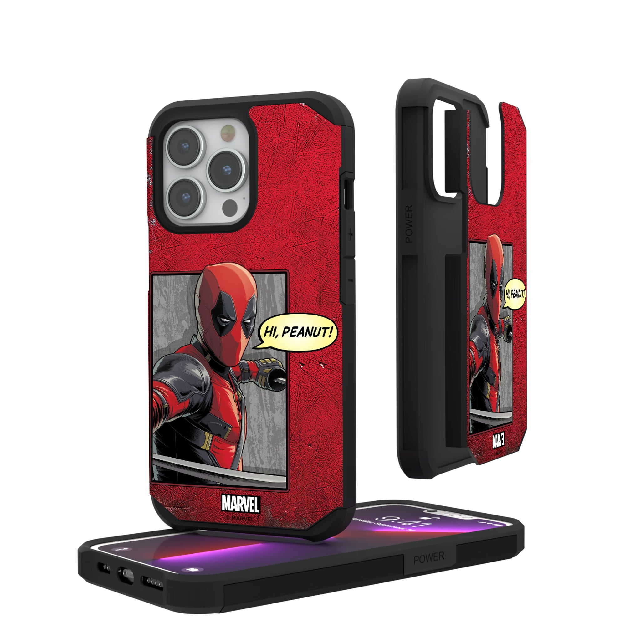Marvel Deadpool Badge iPhone Rugged Phone Case for Apple iPhone#Device_iPhone 13 Pro