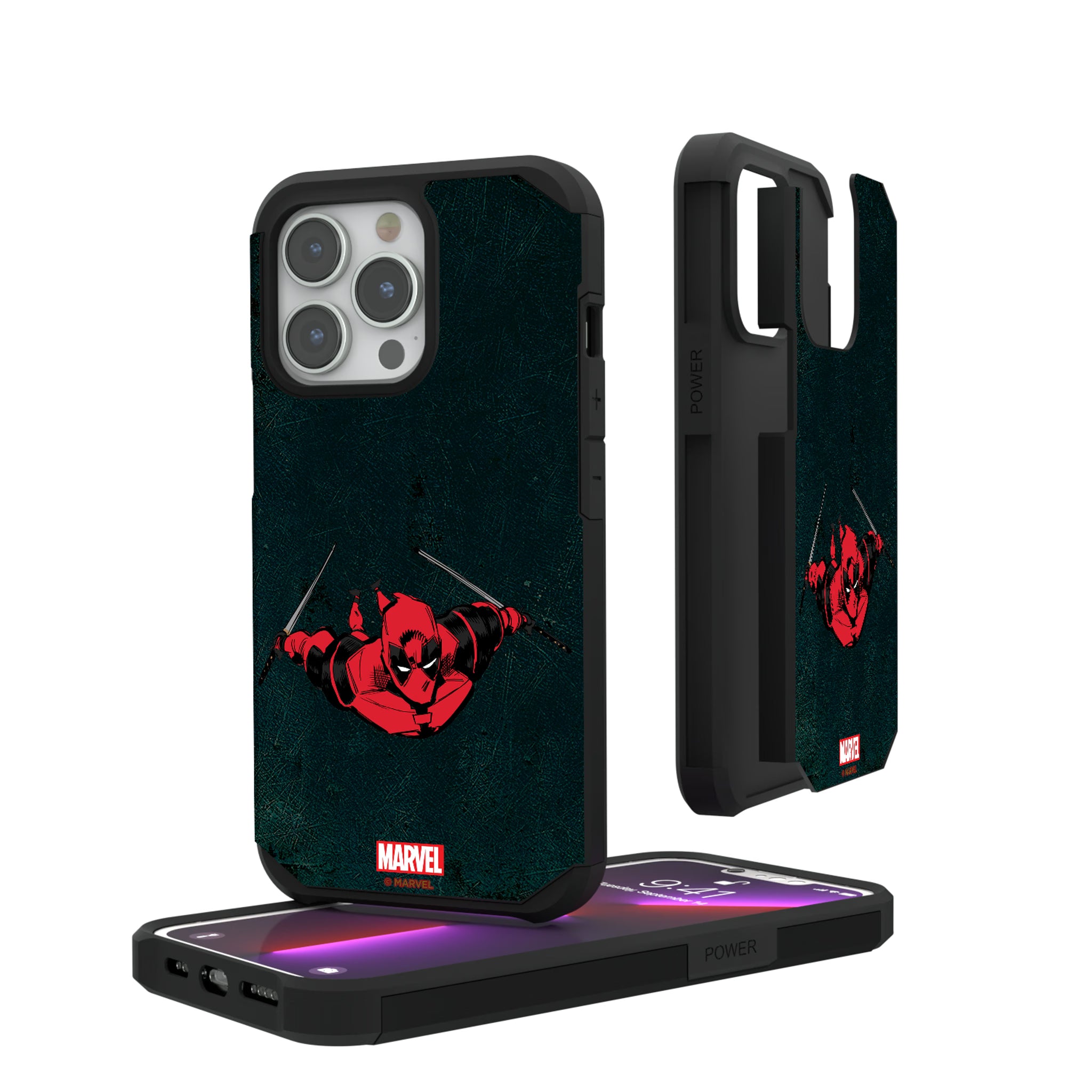 Marvel Deadpool Badge iPhone Rugged Phone Case for Apple iPhone#Device_iPhone 13 Pro