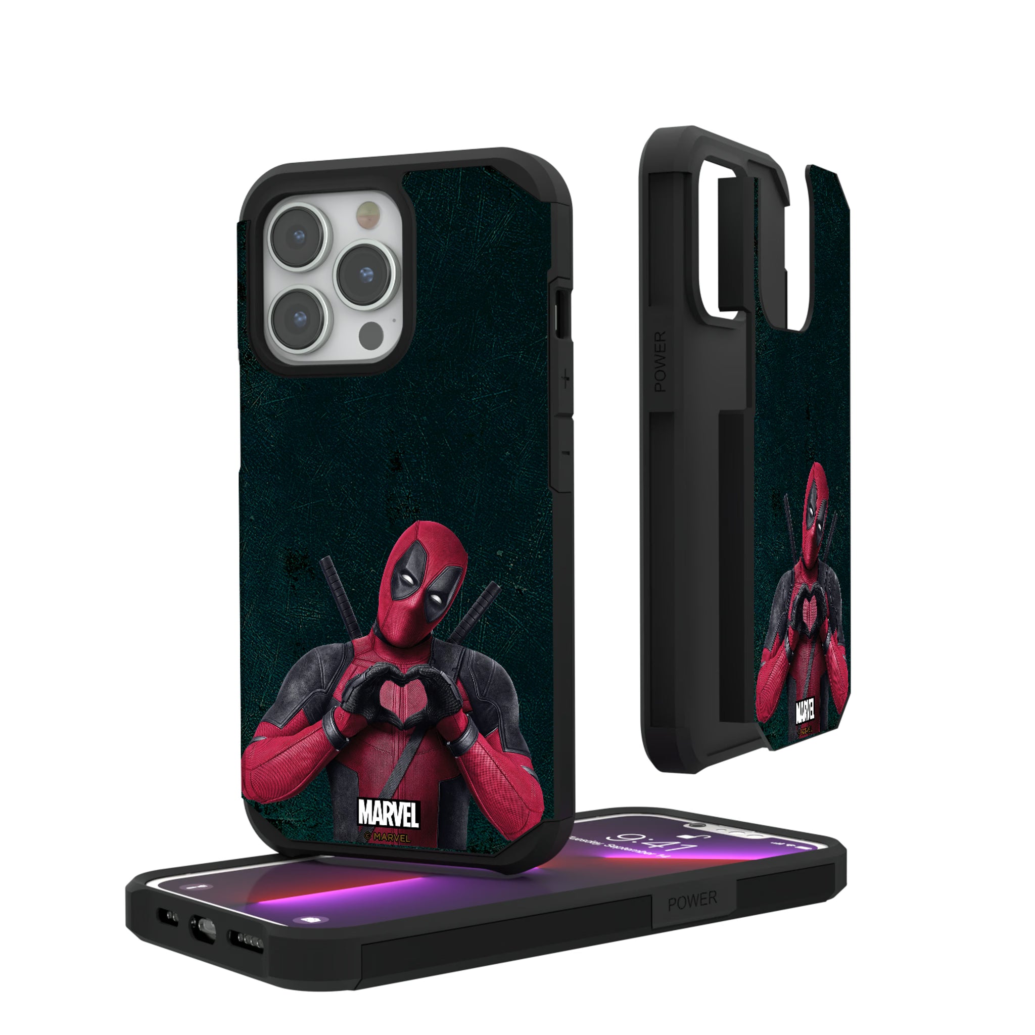 Marvel Deadpool Badge iPhone Rugged Phone Case for Apple iPhone#Device_iPhone 13 Pro