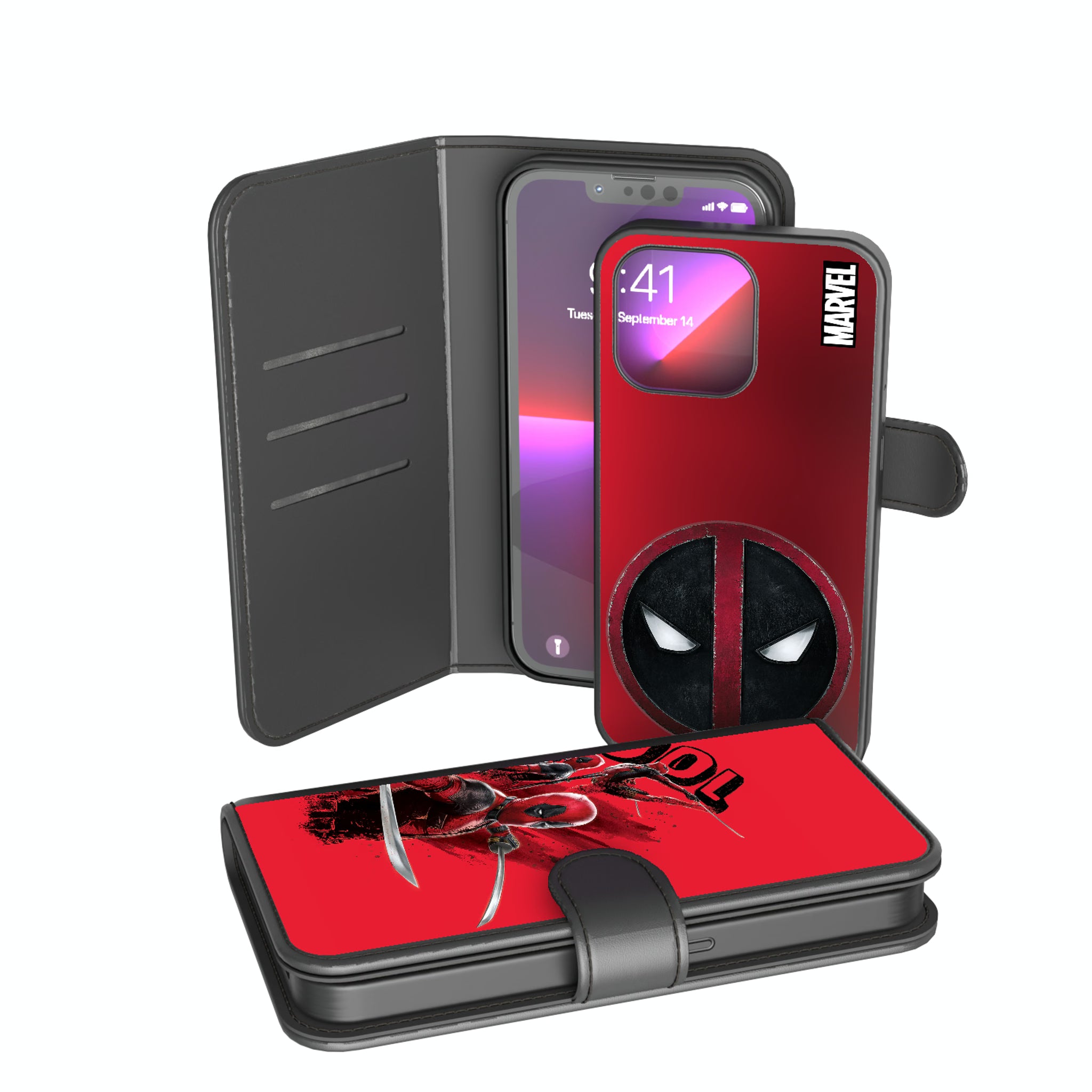Marvel Deadpool Cover Art iPhone Wallet Phone Case for Apple iPhone