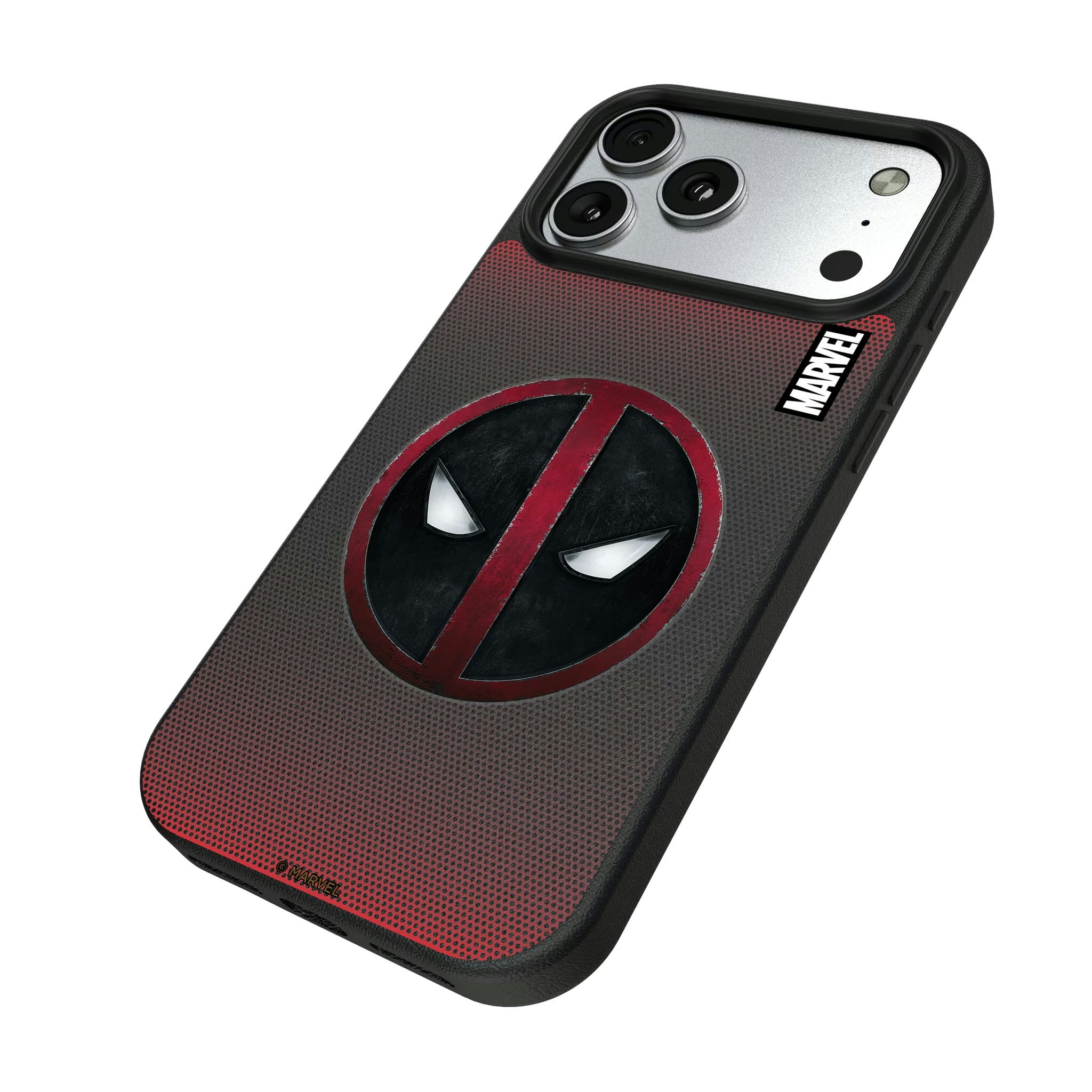 Marvel Deadpool Grid iPhone MagSafe Compatible Phone Case for Apple iPhone - Isometric View#Device_iPhone 17 Pro Max