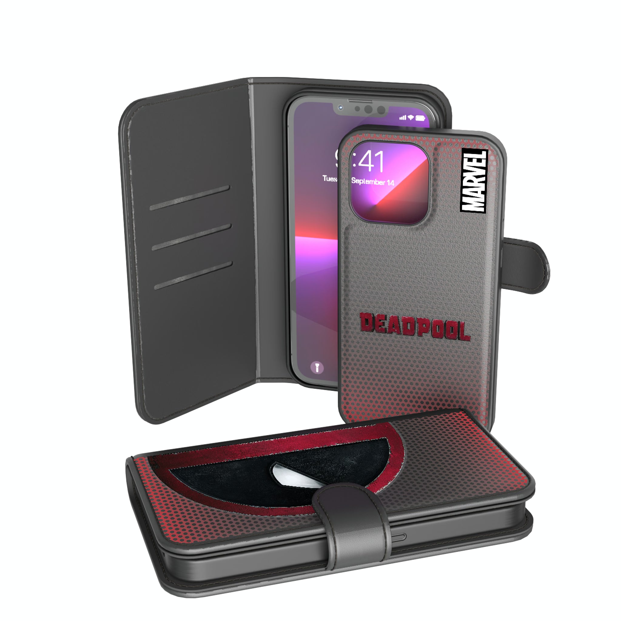 Marvel Deadpool Grid iPhone Wallet Phone Case for Apple iPhone