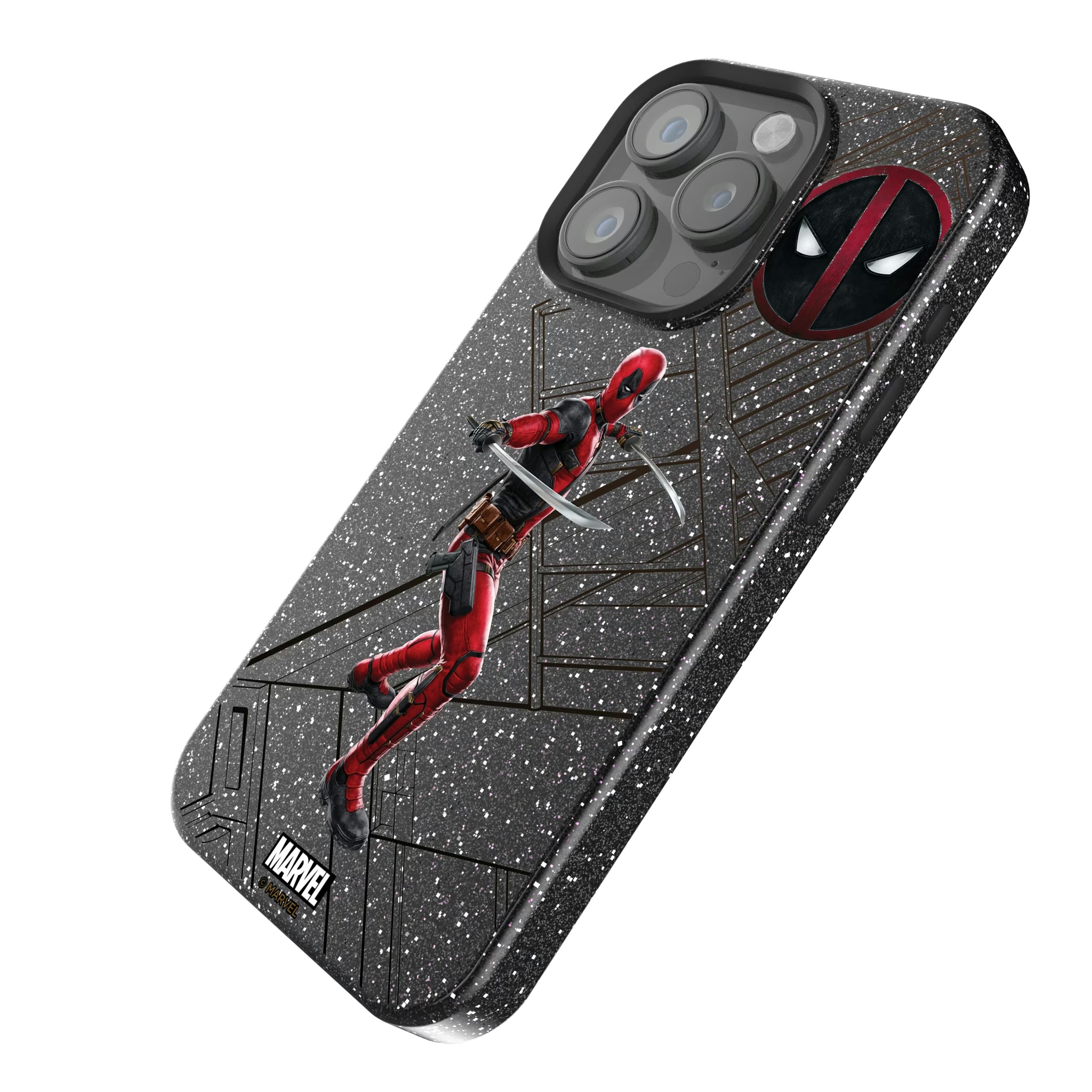 Marvel Deadpool MechLine iPhone Bling Phone Case for Apple iPhone - Isometric View