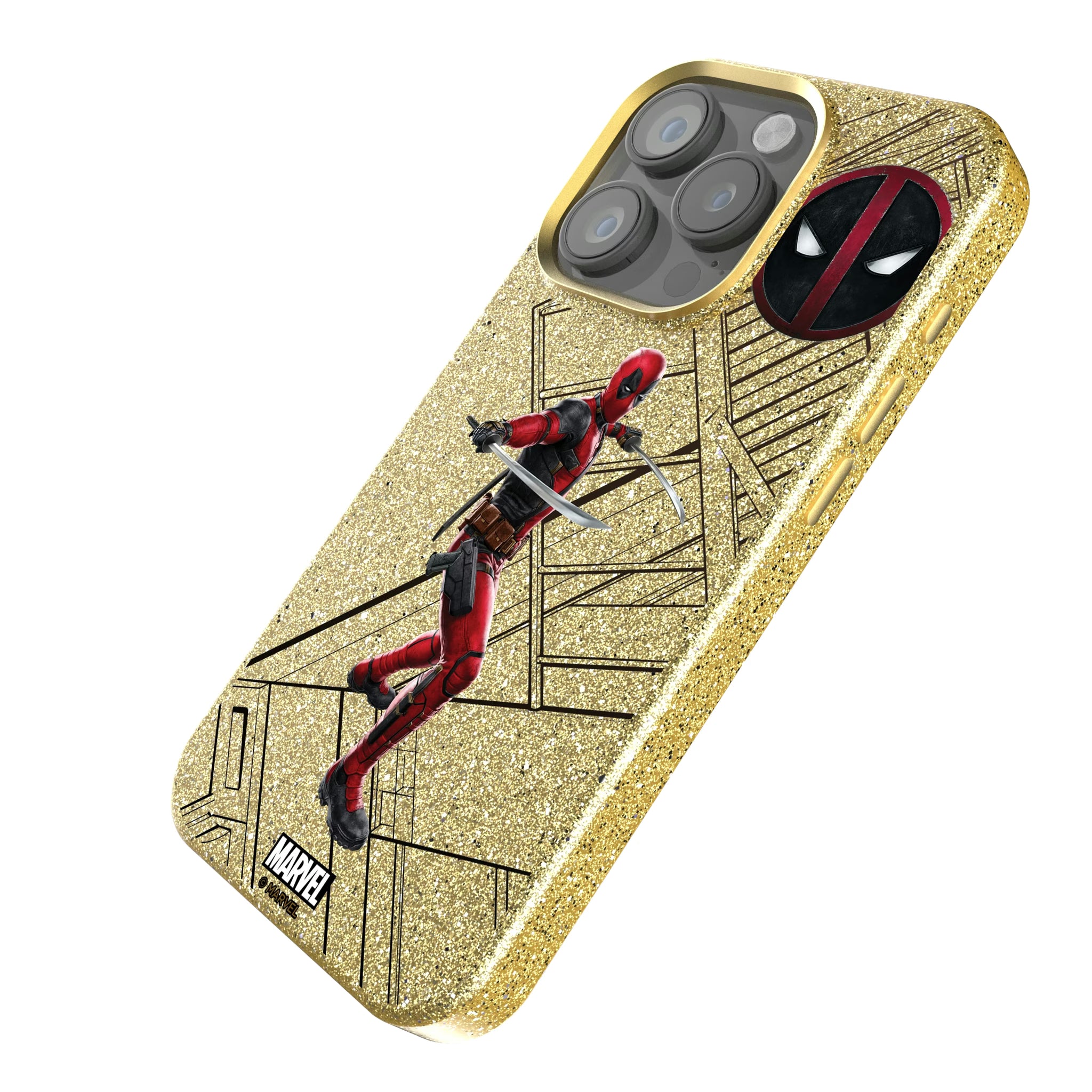 Marvel Deadpool MechLine iPhone Bling Phone Case for Apple iPhone - Isometric View