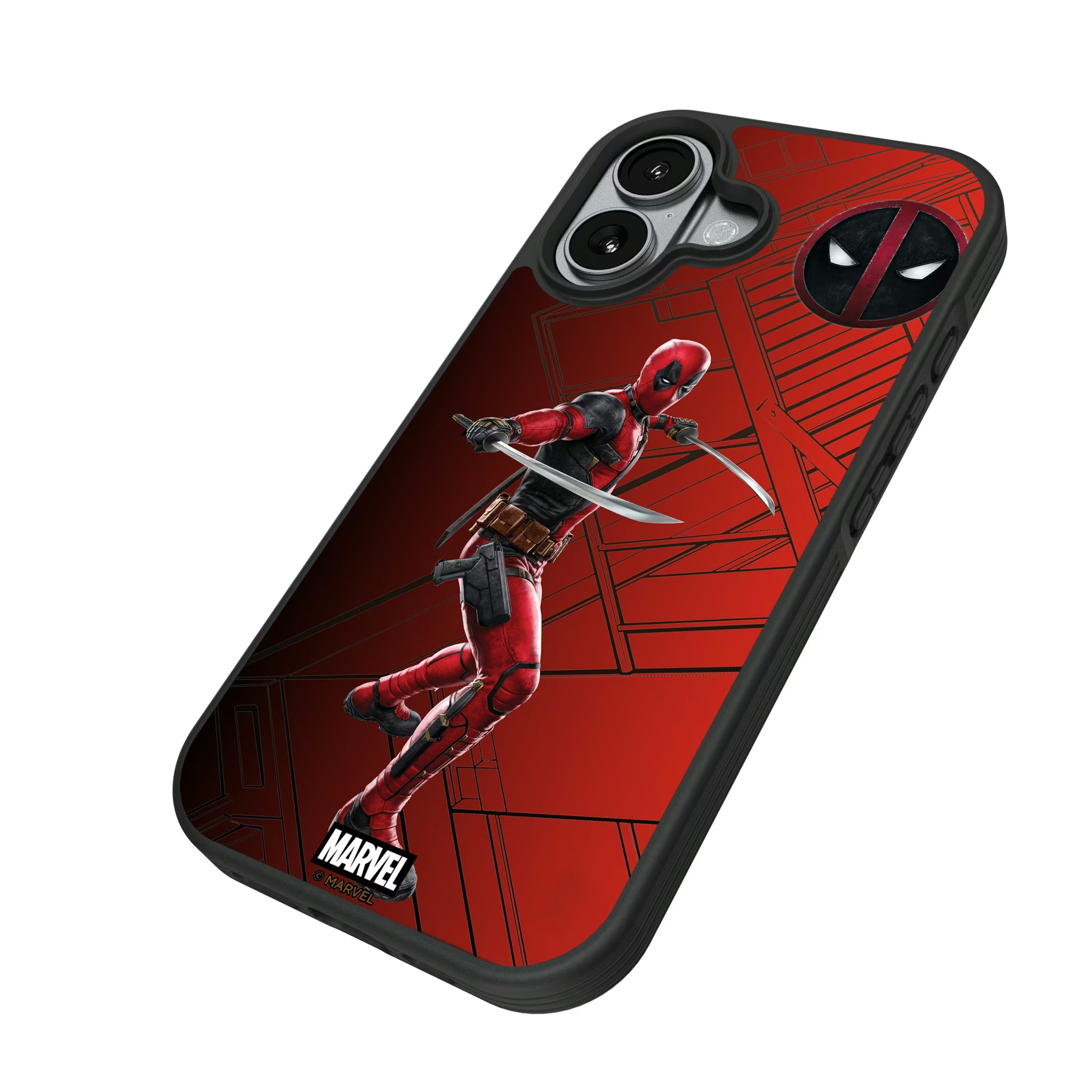 Marvel Deadpool MechLine iPhone Bump Phone Case for Apple iPhone - Isometric View#Device_iPhone 17